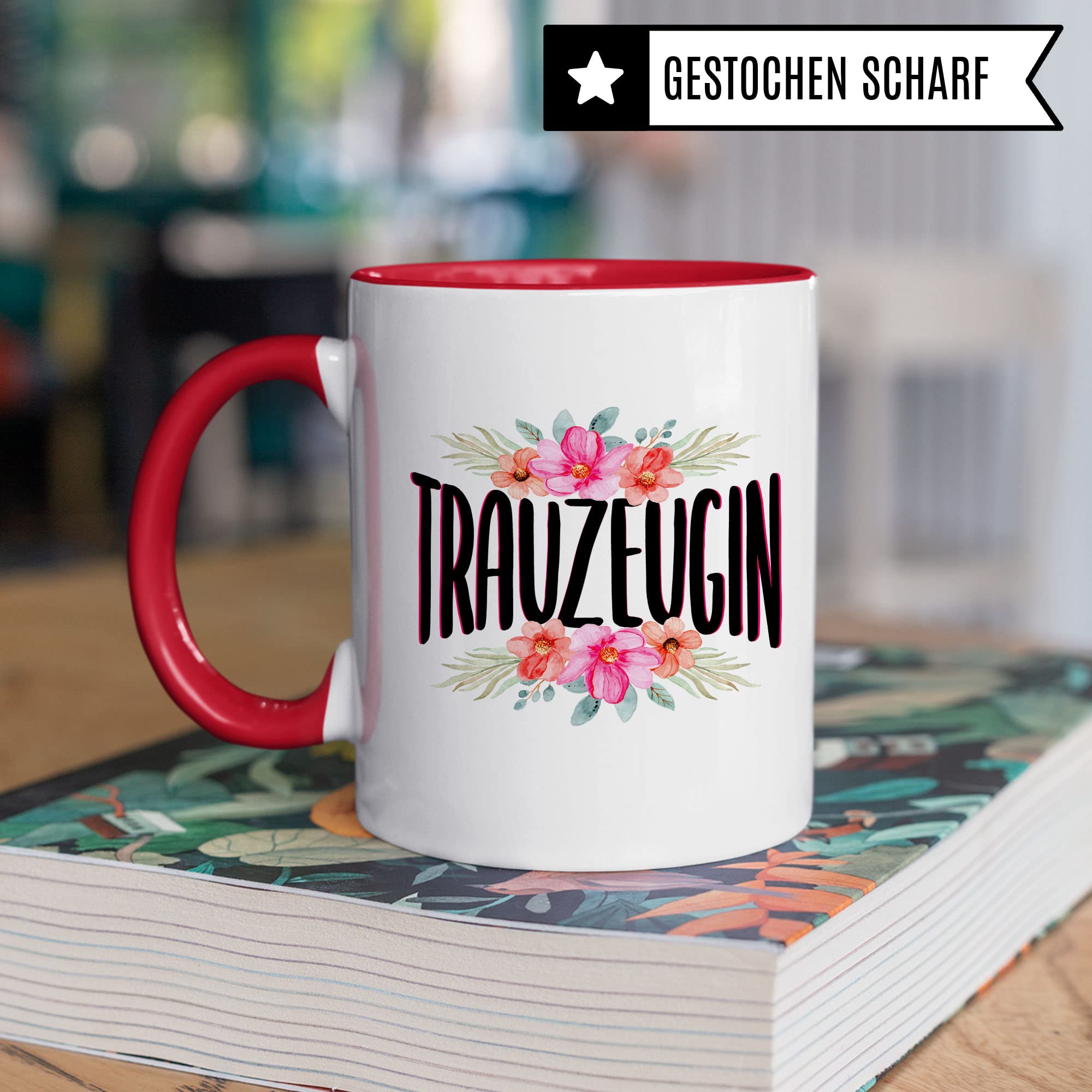 Trauzeugin fragen Tasse Geschenk Trauzeugin süßes Trauzeugin-Motiv schöne Geschenkidee Kaffeetasse Teebecher Hochzeit