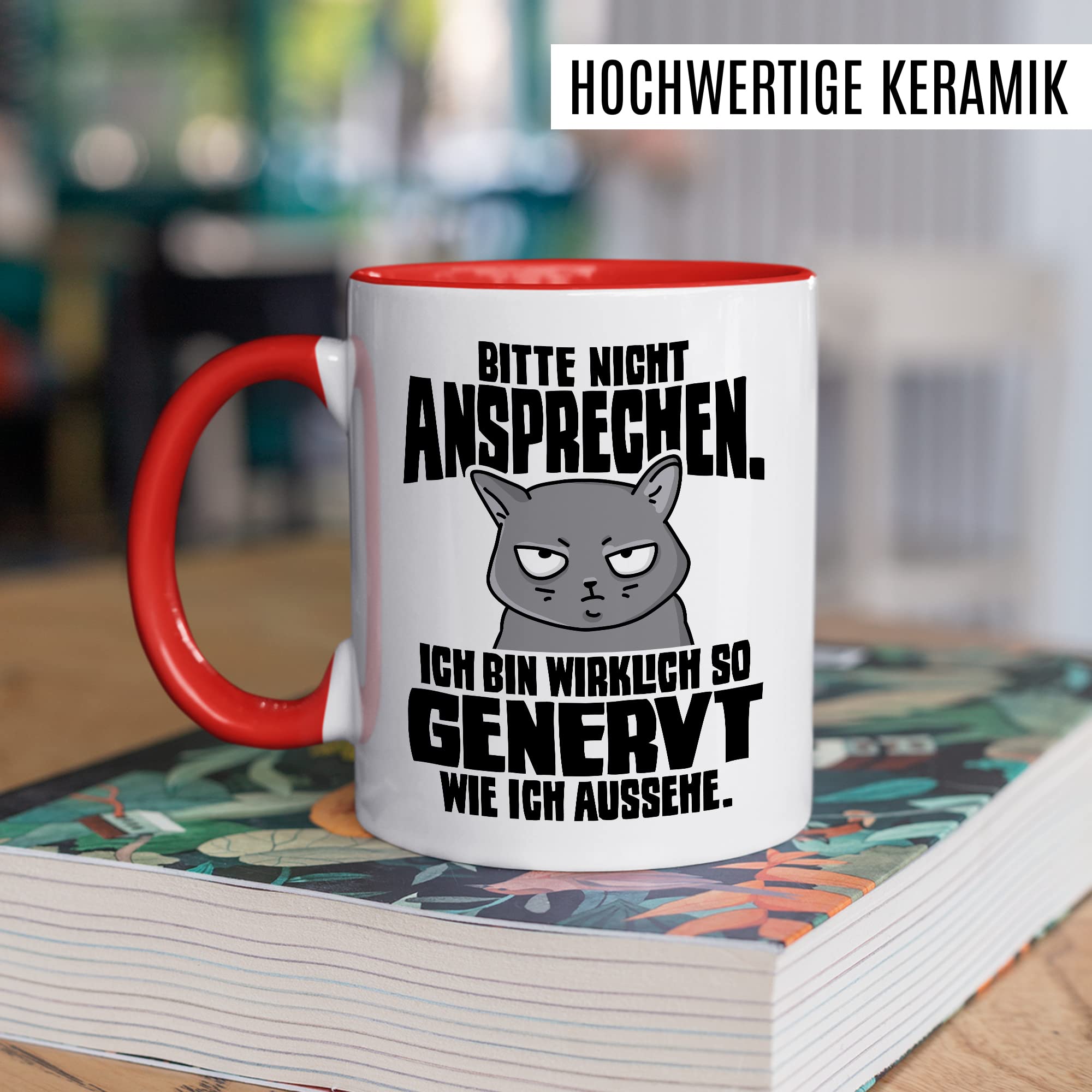 Lustige Tasse Spruch Kaffeetasse Sarkastisch Nicht ansprechen Kaffee-Becher Geschenk Büro Kollege Geschenkidee Kollegin Teetasse mit Motiv Humor