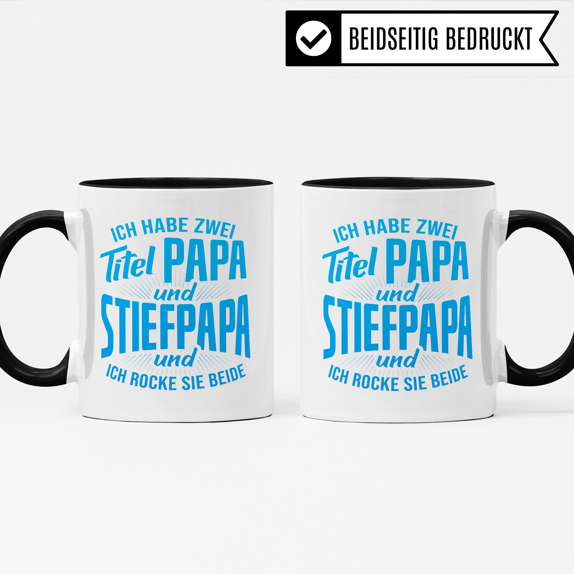 Stiefpapa Tasse Geschenkidee Bonuspapa Kaffeetasse Humor Witz Geschenk für Papa Kaffeebecher Stiefvater Becher