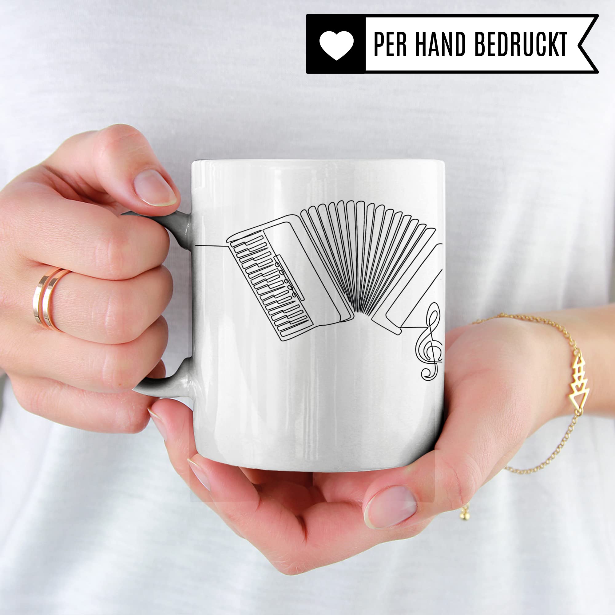 Akkordeon Tasse - Musik Geschenk für Akkordeonist - Kaffeetasse Musiker Ziehharmonika Handharmonika Akkordeonspieler - Instrument Geschenkideen Akkordeonisten Zeichnung Design Kaffee-Becher