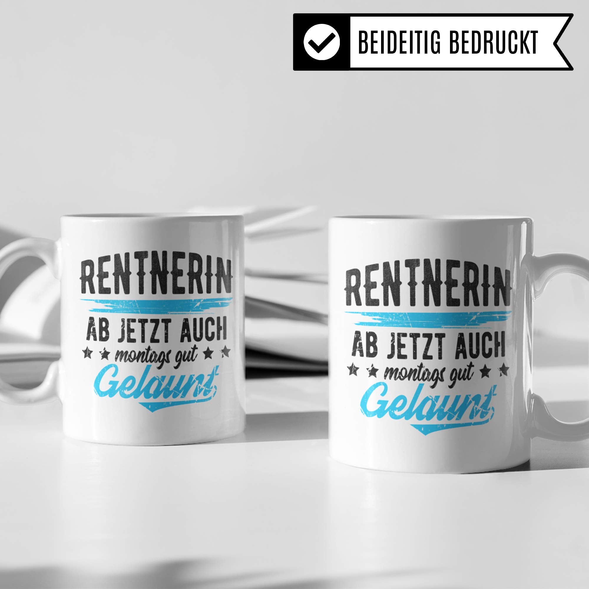 Pagma Druck Tasse Rentnerin, Ruhestand Geschenk für Frauen, Geschenkidee Rentner Renteneintritt, Geschenk Renteneintritt Frau, Kaffeetasse Pension