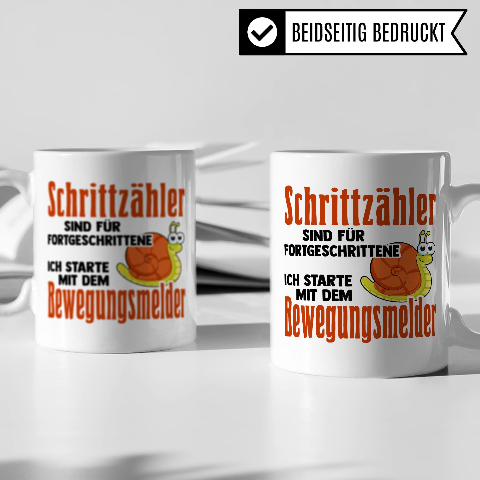 lustige Tasse mit Spruch, Geschenk für Bewegungsmuffel Faulenzer Faulpelz Tiere Humor Sarkasmus Kaffeetasse, Schrittzähler Bewegungsmelder Tasse Büro