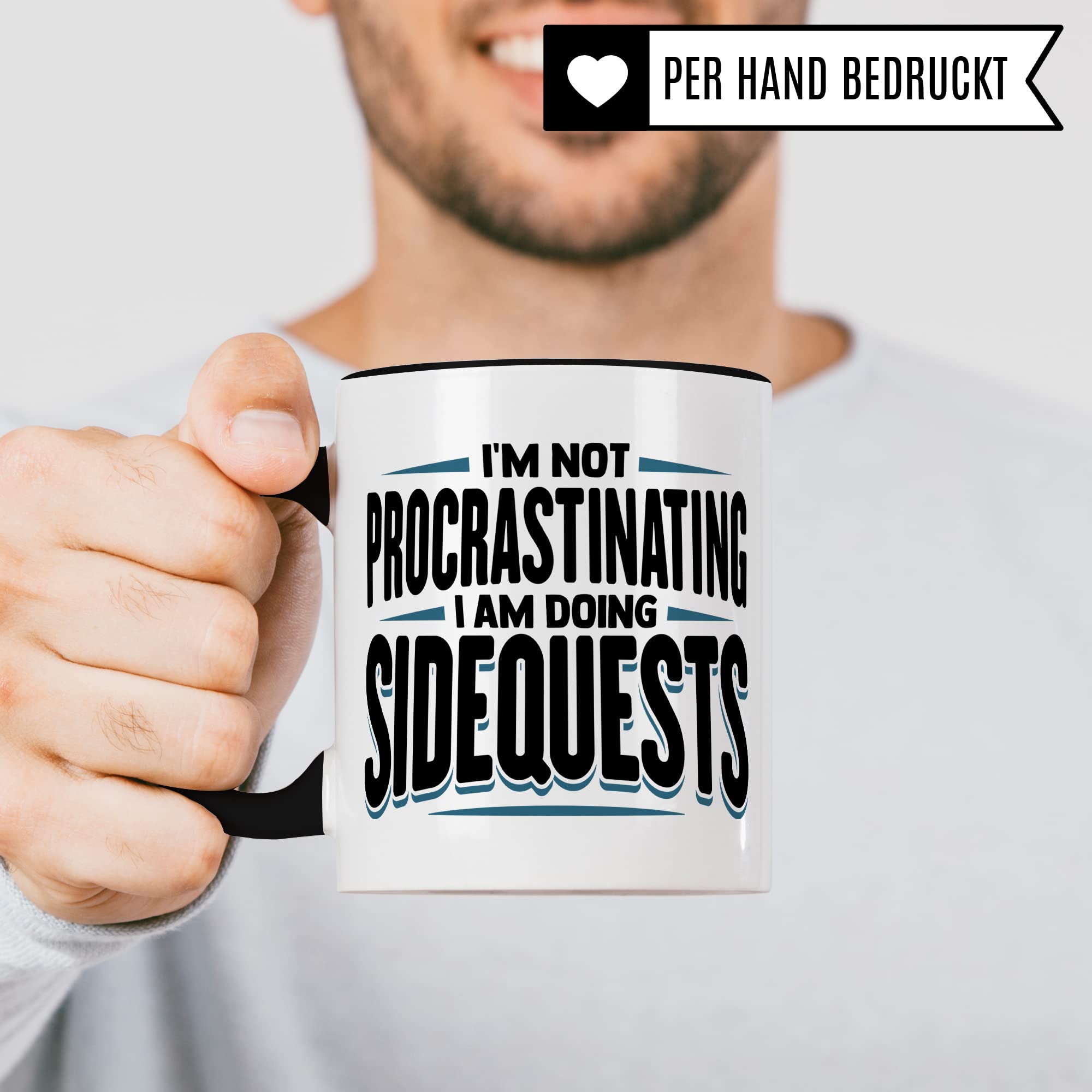 DnD Roleplay Tasse, I'm not procrastinating - I am doing Sidequests, Rollenspiel D20 Dice Geschenk, Pen & Paper Tabletop Dungeon Kaffee-Becher Geschenkidee