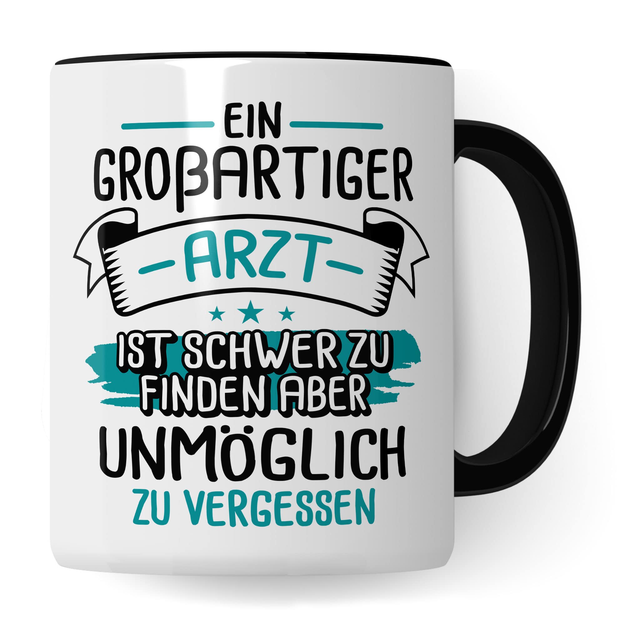 Arzt Tasse, Ein großartiger Arzt ist schwer zu finden aber unmöglich zu vergessen, Arzt Danke Geschenk, Dankeschön Tasse schöner Spruch Kaffeetasse Berufe Tasse