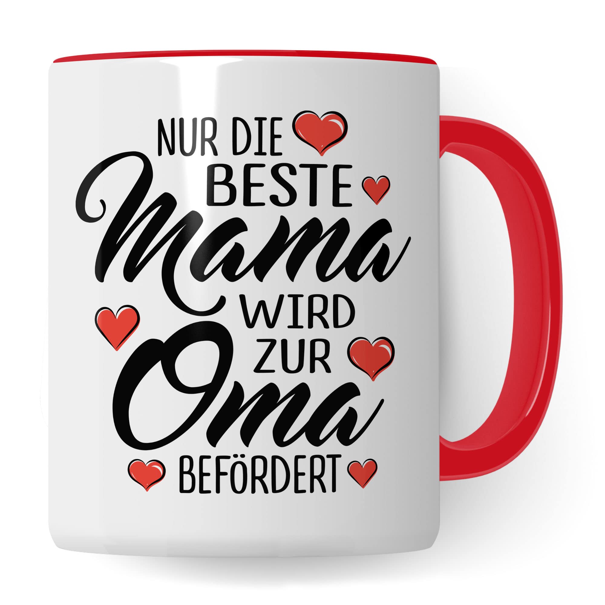 Oma Tasse mit Spruch, Nur die beste Mama wird zur Oma befördert, Geschenk Großmutter, Baby Ankündigung Reveal Geschenkidee Kaffeetasse Enkel