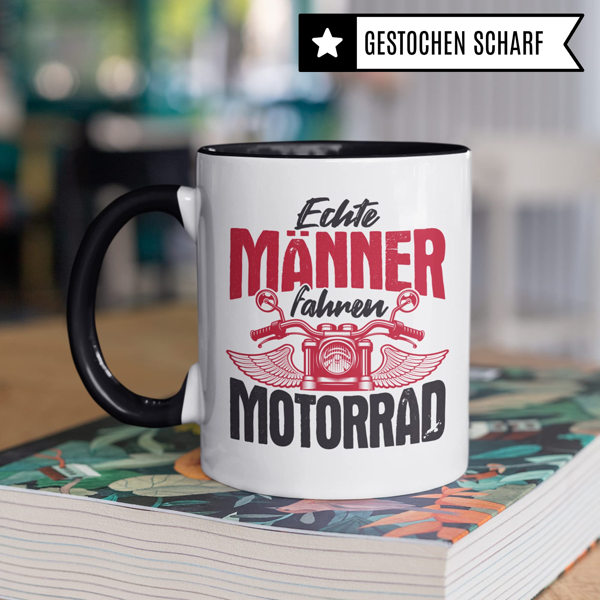 Tasse Motorrad Geschenke für Männer - Echte Männer fahren Motorrad: Becher für Motorradfahrer Motorradfans - Kaffeetasse Sprüche Biker Herren - Kaffeebecher Bike Geschenkidee