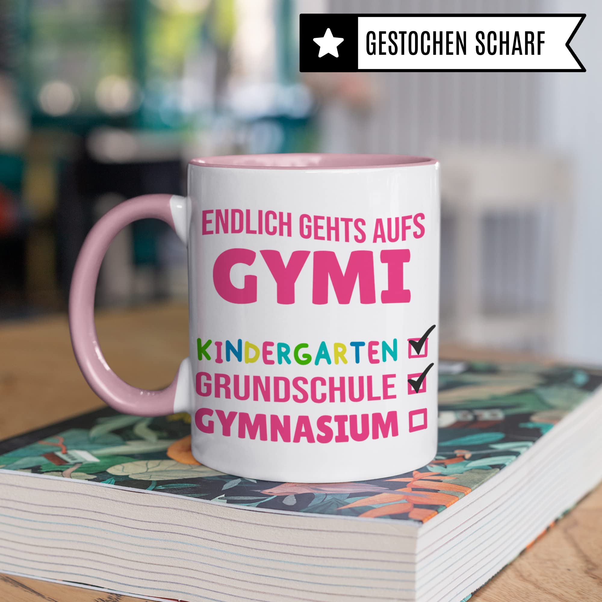 Tasse 5. Klasse Gymnasium - Geschenk Schulwechsel Grundschule Gymnasium Übergang - Geschenkidee Übertritt Gymnasiast Jungen - Kakaobecher Schule Schüler Gymi Becher