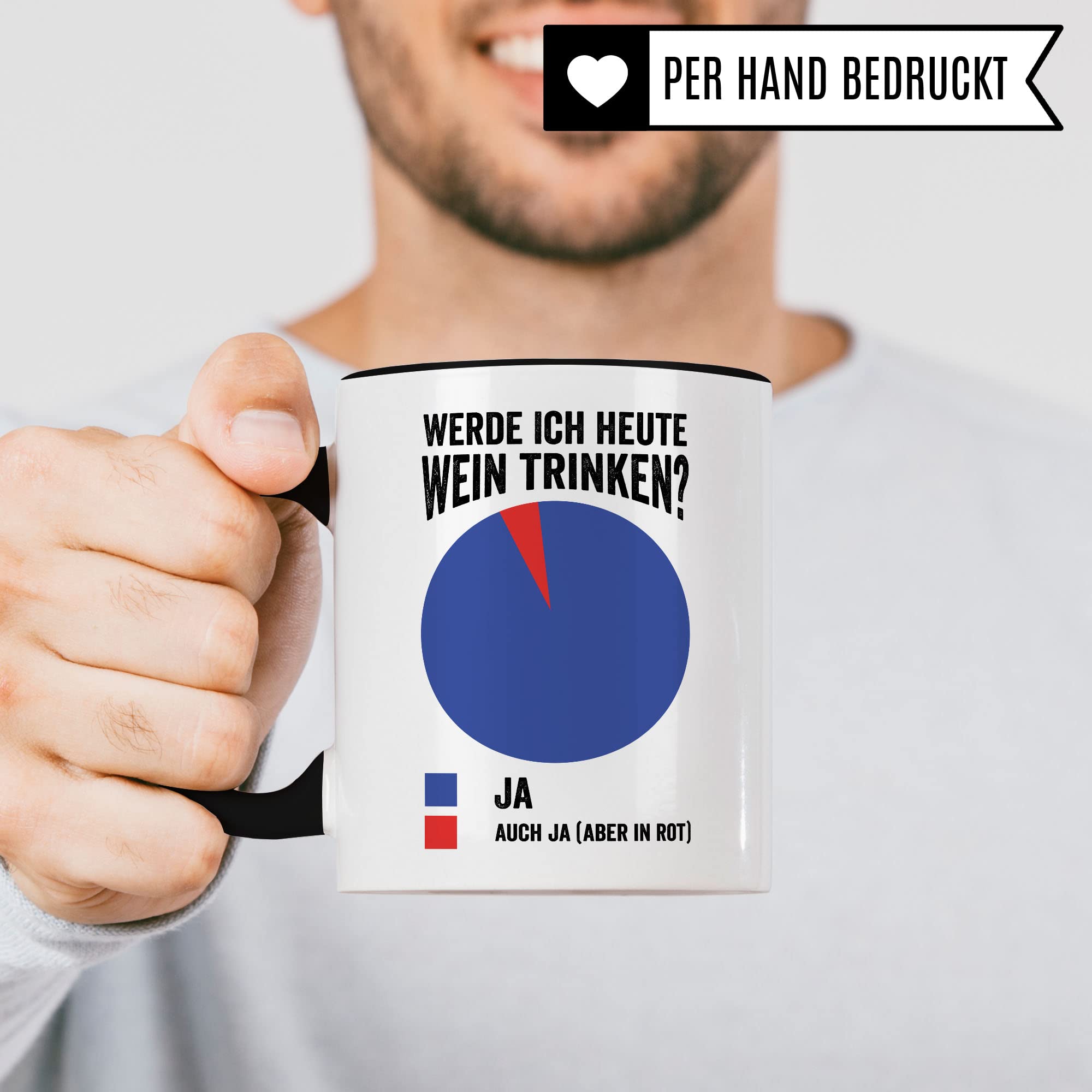 Wein Tasse Geschenkidee Kaffeetasse Humor Witz Geschenk für Weintrinker Kaffeebecher Sommelier Becher