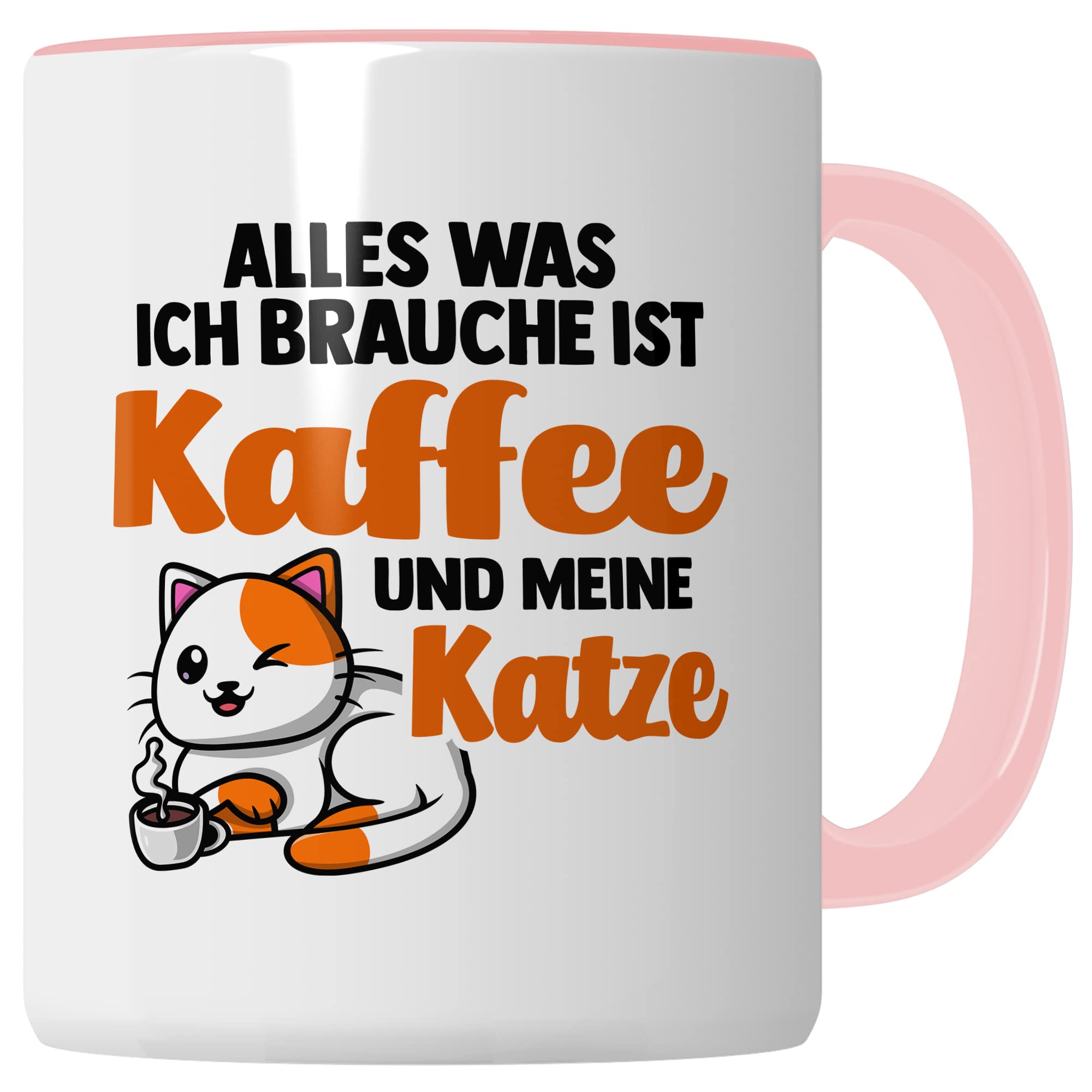 Lustige Tasse Katzen Kaffeetasse Humor Kaffee-Becher mit Spruch Katze Witz Katzenmama Geschenk Geschenkidee für Katzenliebhaber Kaffee und Katzen Kaffeeliebhaber Tasse fürs Büro