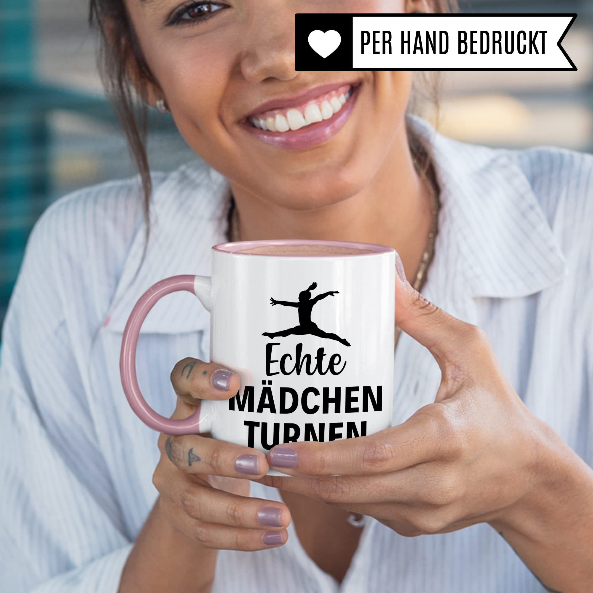 Turn Tasse, Turnerin Geschenk, Turner Kaffeebecher, Kaffeetasse Humor Witz Geschenkidee für Turnen, Mädchen Becher