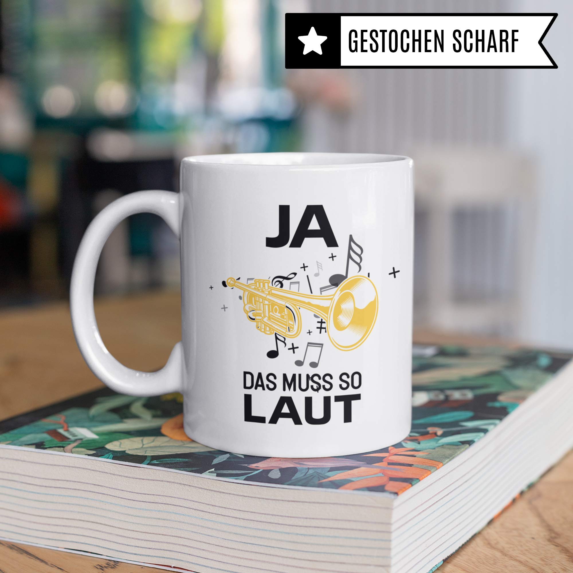 Pagma Druck Trompete Tasse, Musiker Geschenke Trompete, Kaffeetasse für Trompeter und Trompetenspieler, Trompete Geschenkideen Becher Deko Musiker Blechbläser Dekoration Spruch