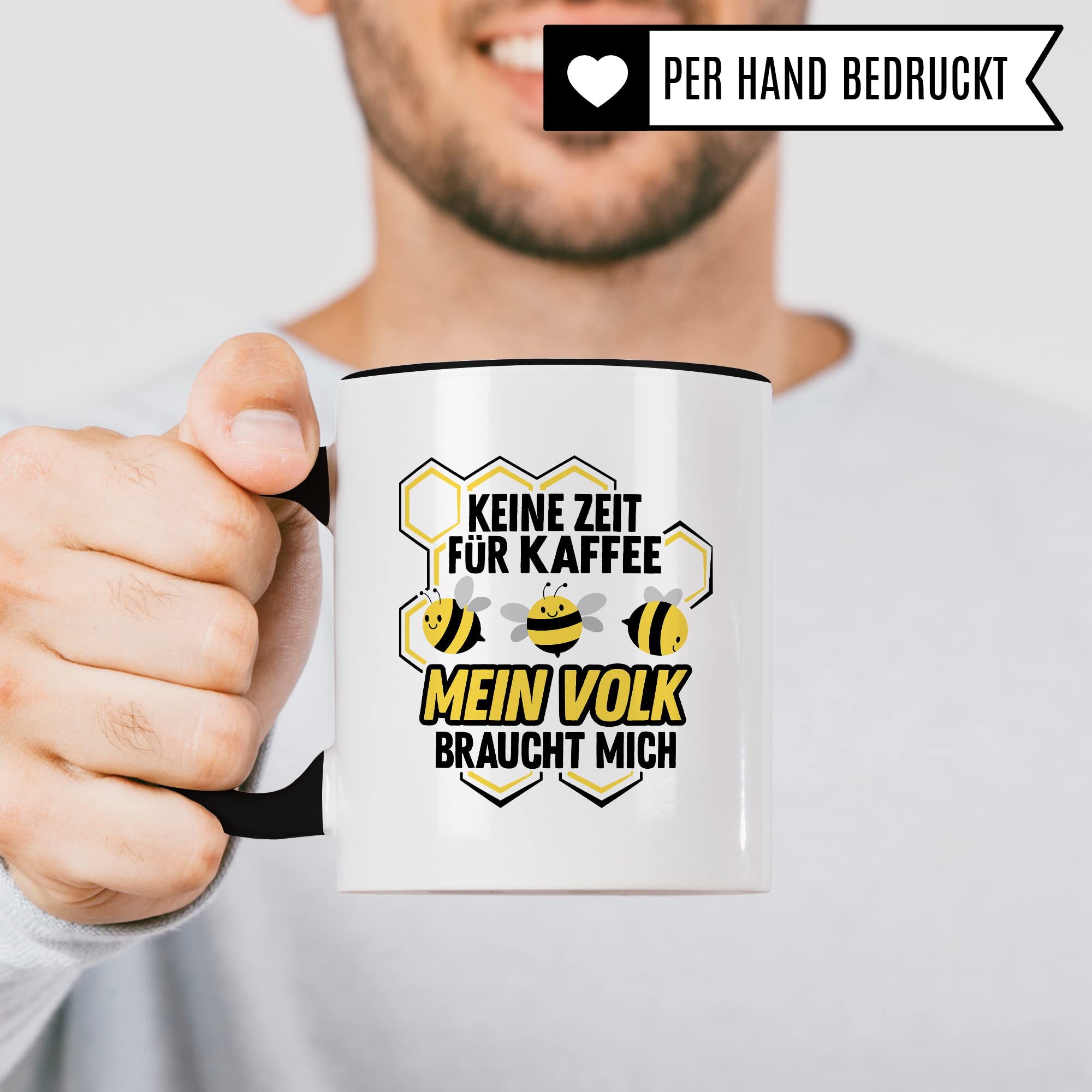 Imker Tasse Bienen Kaffeetasse Biene Kaffee-Becher Imkerei Geschenkidee Teetasse lustig Honig Bienenvolk Keine Zeit für Kaffee mein Volk braucht mich Spruch Witz Humor