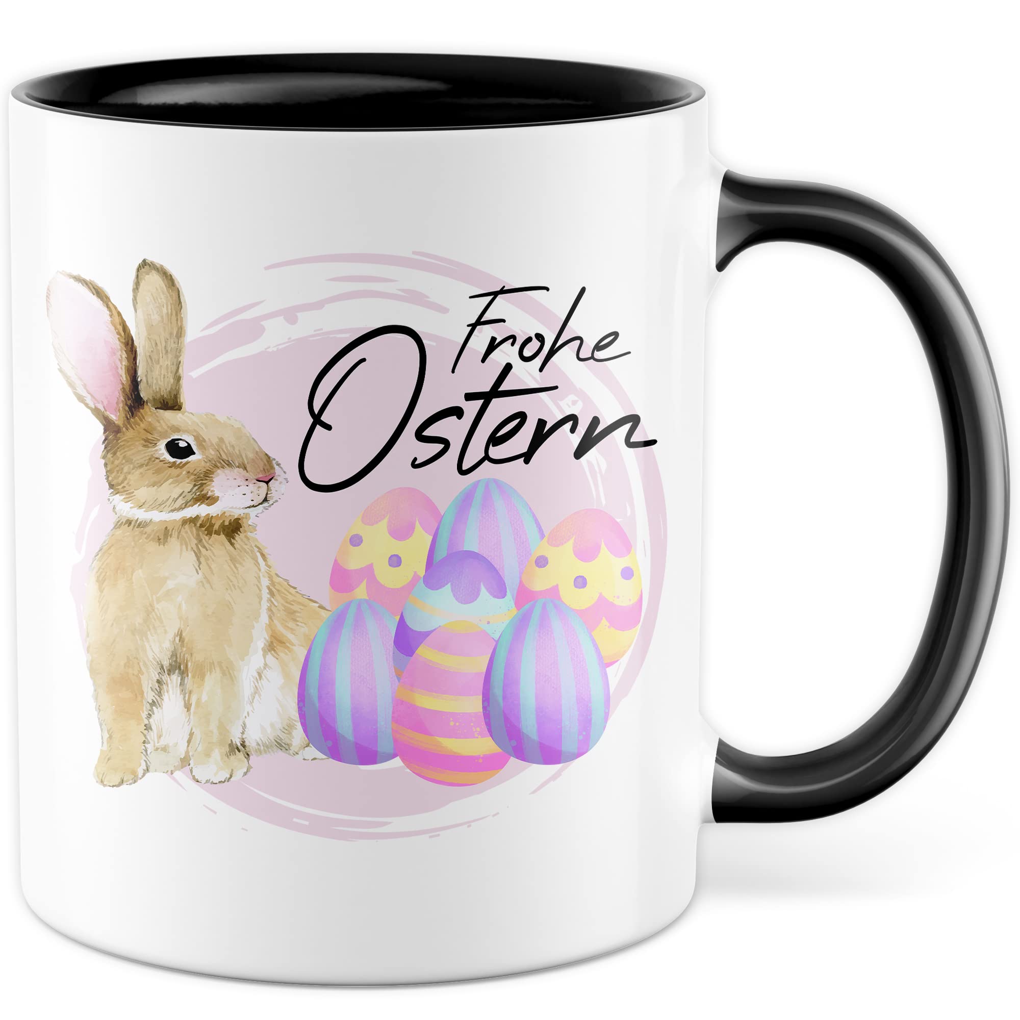 Ostern Tasse Geschenk, Frohe Ostern Geschenkidee Kaffeetasse mit Spruch Ostergeschenk Ostersonntag Kaffee-Becher Teetasse Grüße Mitbringsel