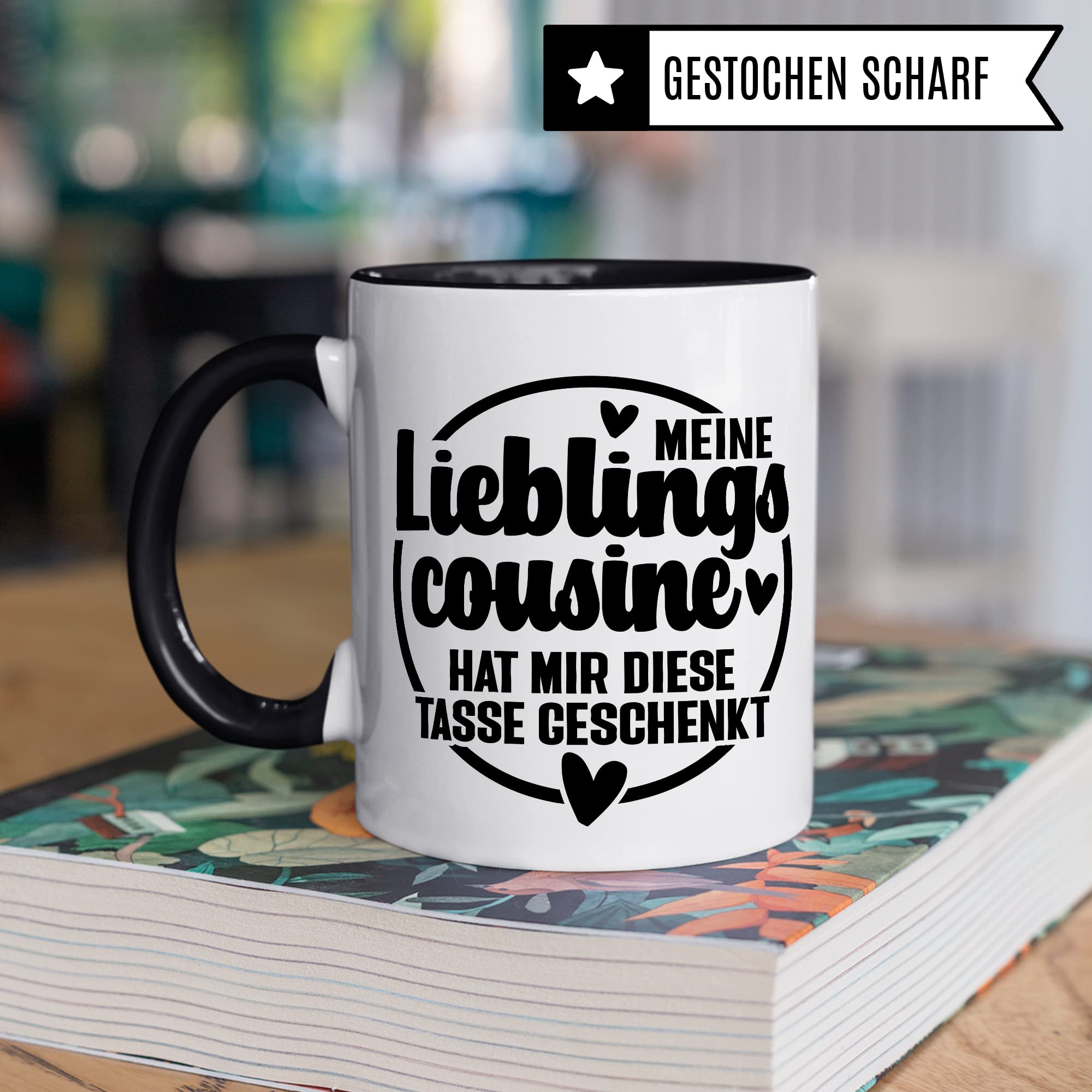 Cousin Tasse Geschenk, Mein Lieblingscousin hat mir diese Tasse geschenkt Kaffee-Becher Geschenkidee Kaffeetasse mit Spruch lustig Teetasse mit Motiv für Cousins Familie