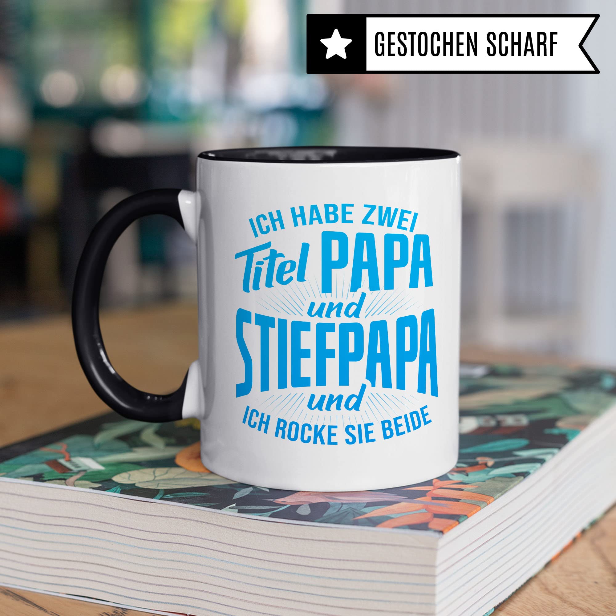 Stiefpapa Tasse Geschenkidee Bonuspapa Kaffeetasse Humor Witz Geschenk für Papa Kaffeebecher Stiefvater Becher