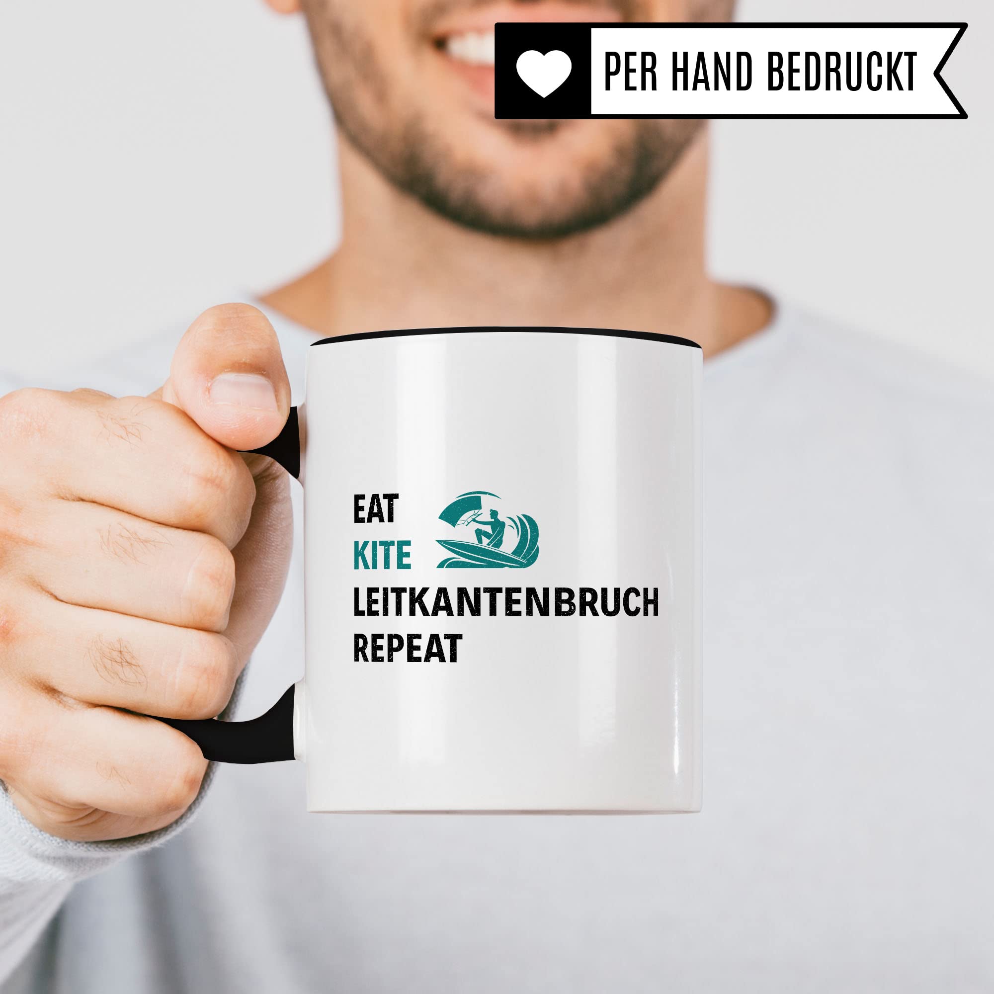 Kiten Tasse Geschenkidee Kite Kaffeetasse Humor Witz Geschenk für Kiter Kaffeebecher Surf Becher