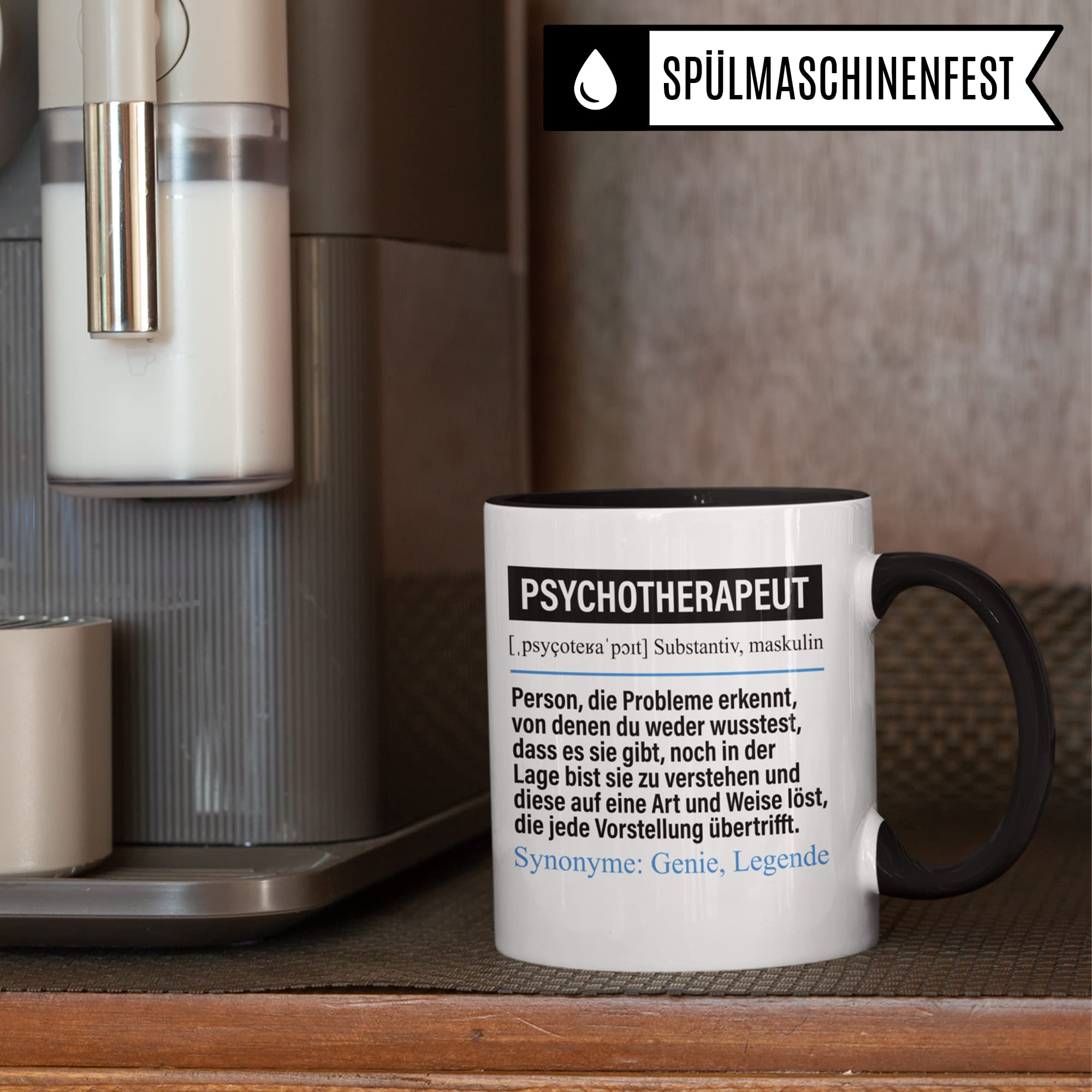 Tasse Psychotherapeut lustig, Psychotherapeut Geschenk Beruf, Spruch Kaffeebecher Psychotherapeuten Geschenkidee, Beruf Psychotherapie Kaffee-Tasse Teetasse Becher