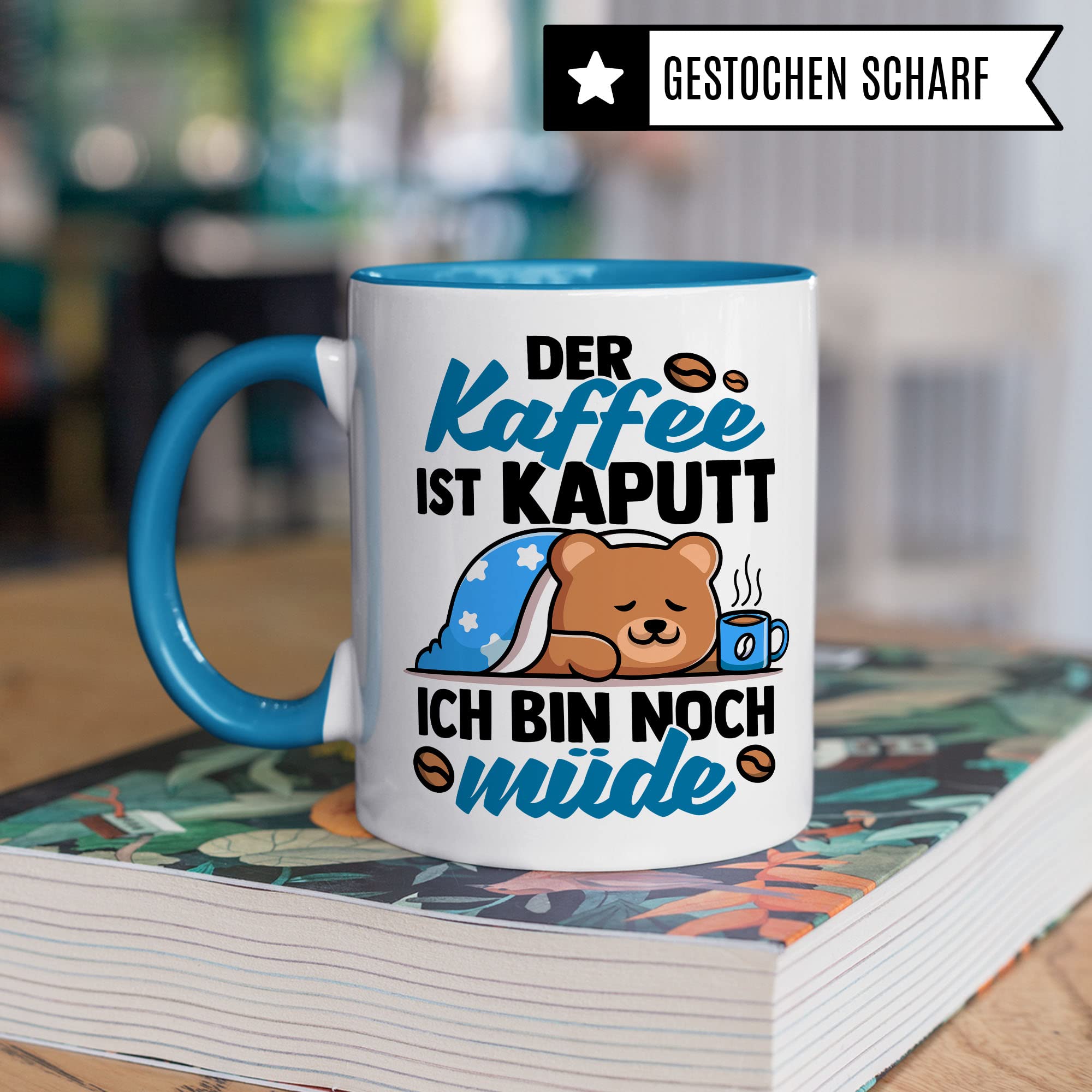 lustige Tasse mit Spruch: Der Kaffee ist kaputt Ich bin noch müde, Geschenk Lehrer Kollegen Büro lustig Sarkasmus sarkastische Spruch Kaffeebecher Kaffee-Liebhaber Morgenmuffel