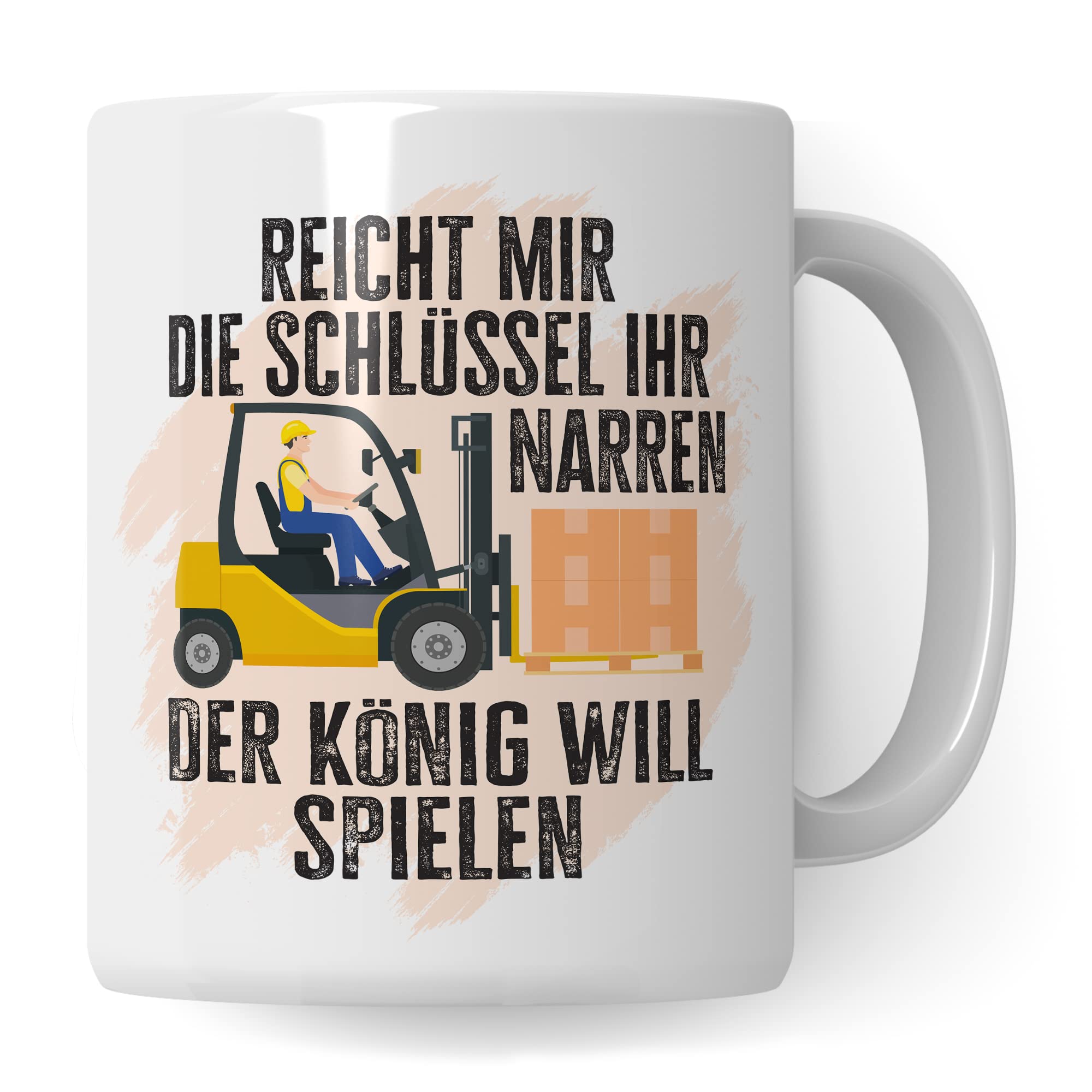 Tasse Staplerfahrer mit Spruch lustig Lagerist Geschenk Gabelstaplerfahrer Kaffee-Tasse böser Humor Kaffeebecher Lagerarbeiter Lagerlogistiker Geschenkidee