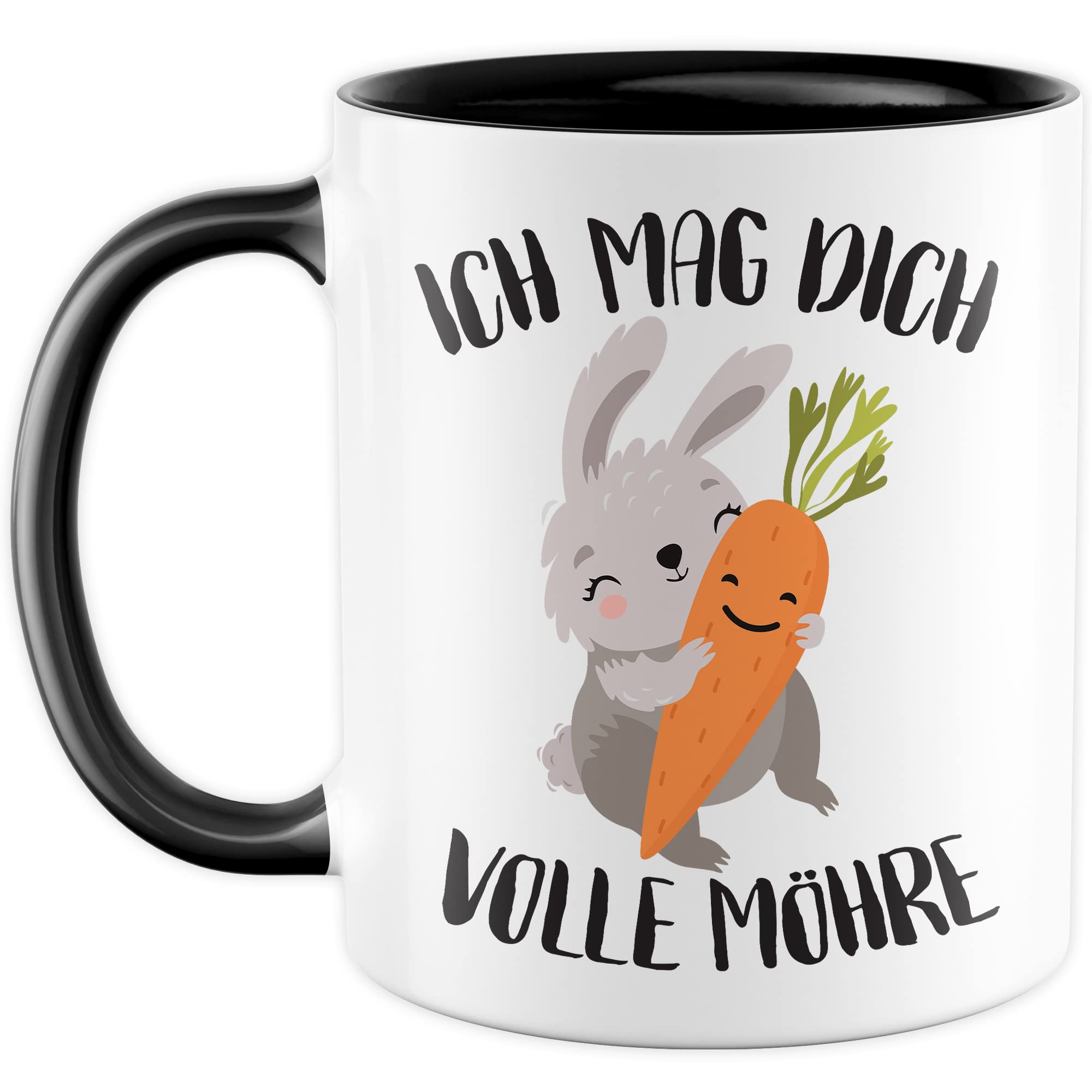 Süße Tasse Liebe Kaffeetasse Für Partner Geschenk Freundin Geschenkidee Freund Kaffee-Becher Mag dich volle Möhre Spruch Motiv süß Hase