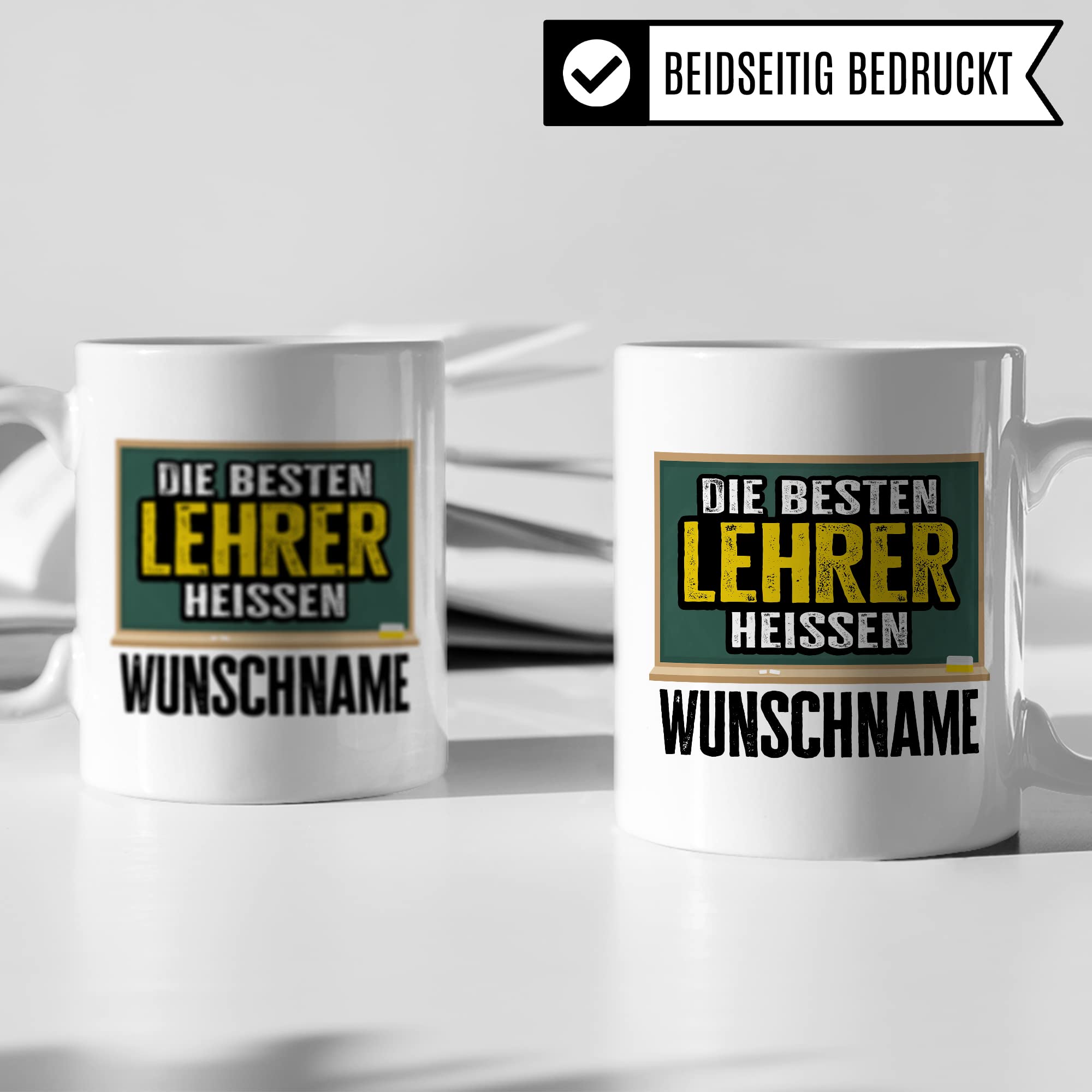 Bester Lehrer Tasse mit Spruch Geschenk Kaffee-Tasse personalisiert mit Namen Kaffee-Becher Lehrer lustig Geschenkidee Lehrerin personalisierbar Abschied Abschiedsgeschenk