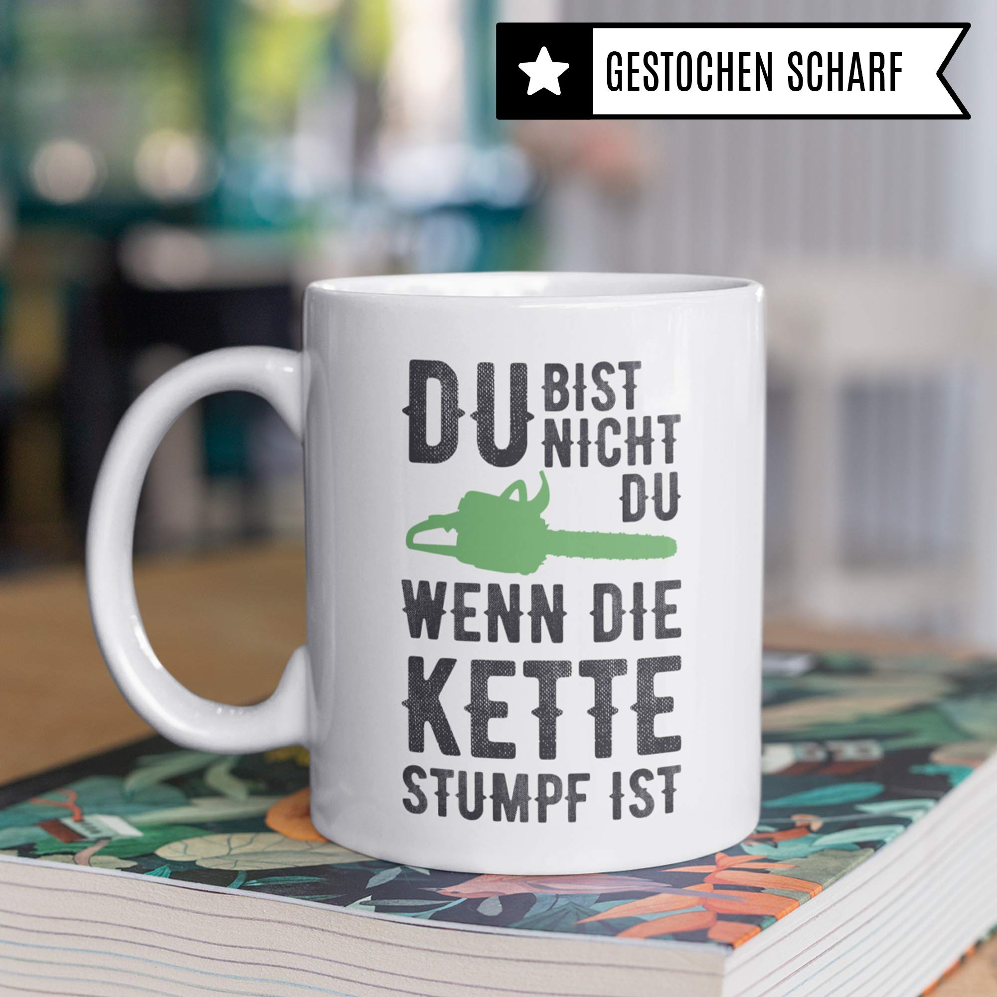 Pagma Druck Kettensäge Geschenk, Tasse Holzfäller Becher Waldarbeiter Förster Geschenk, Spruch Forstwirt Wald Holz Sägen Geschenkidee, Holzarbeiten Bäume Kaffeetasse lustig