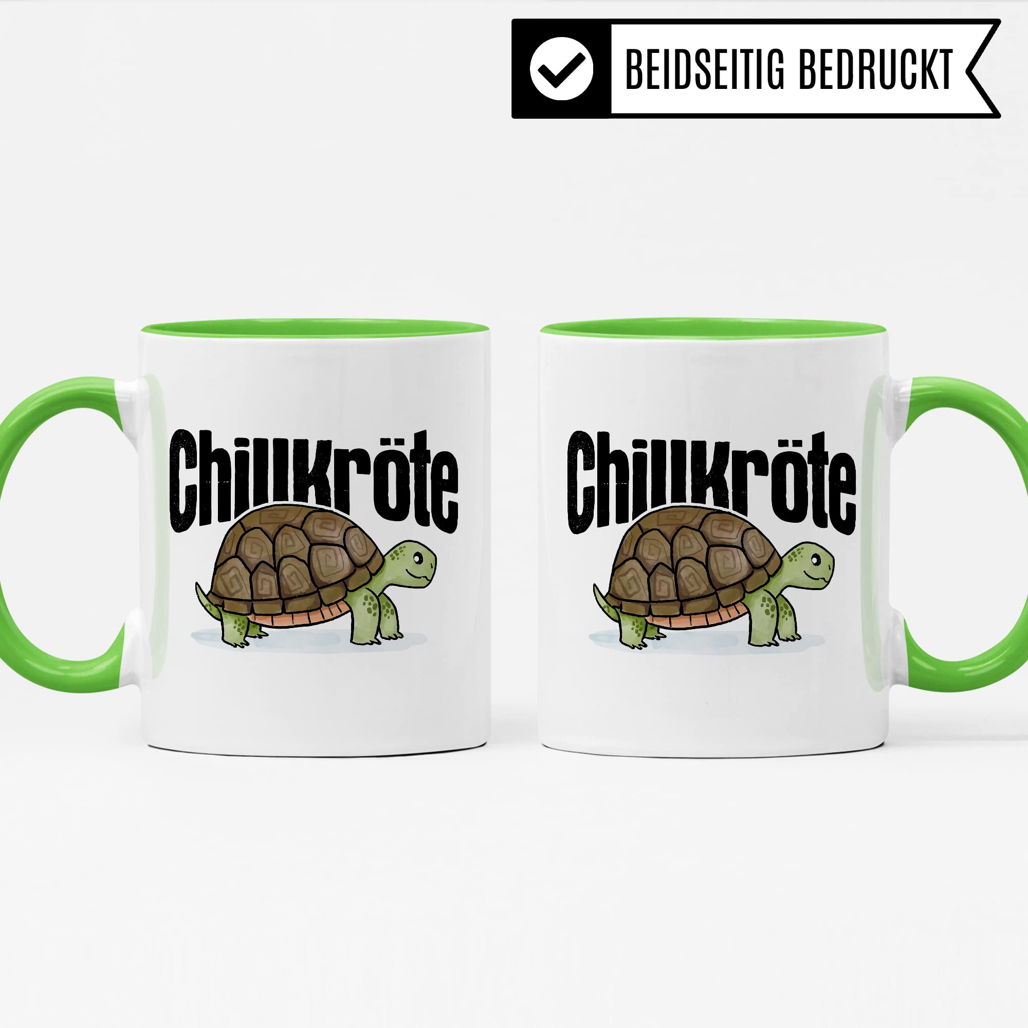 Chillkröte Tasse lustige Kaffeetasse mit Spruch Kaffee-Becher witzig Schildkröte Teetasse Humor Faulpelz Tasse