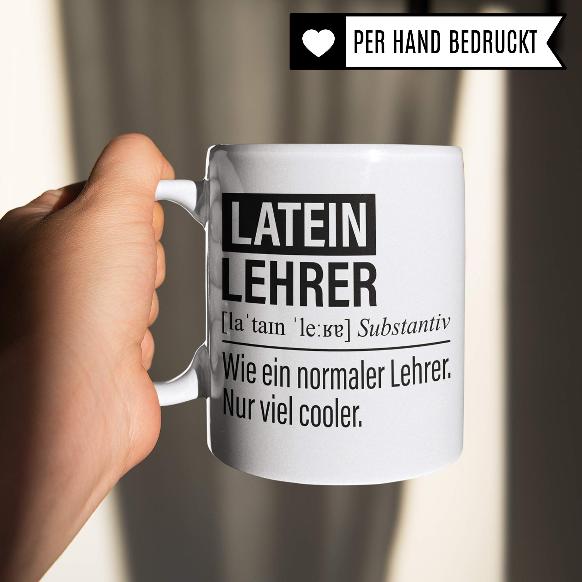 Latein Lehrer Tasse, Geschenk für Lateinlehrer, Kaffeetasse Geschenkidee Lehrer, Kaffeebecher Lehramt Schule Latein Unterricht Witz