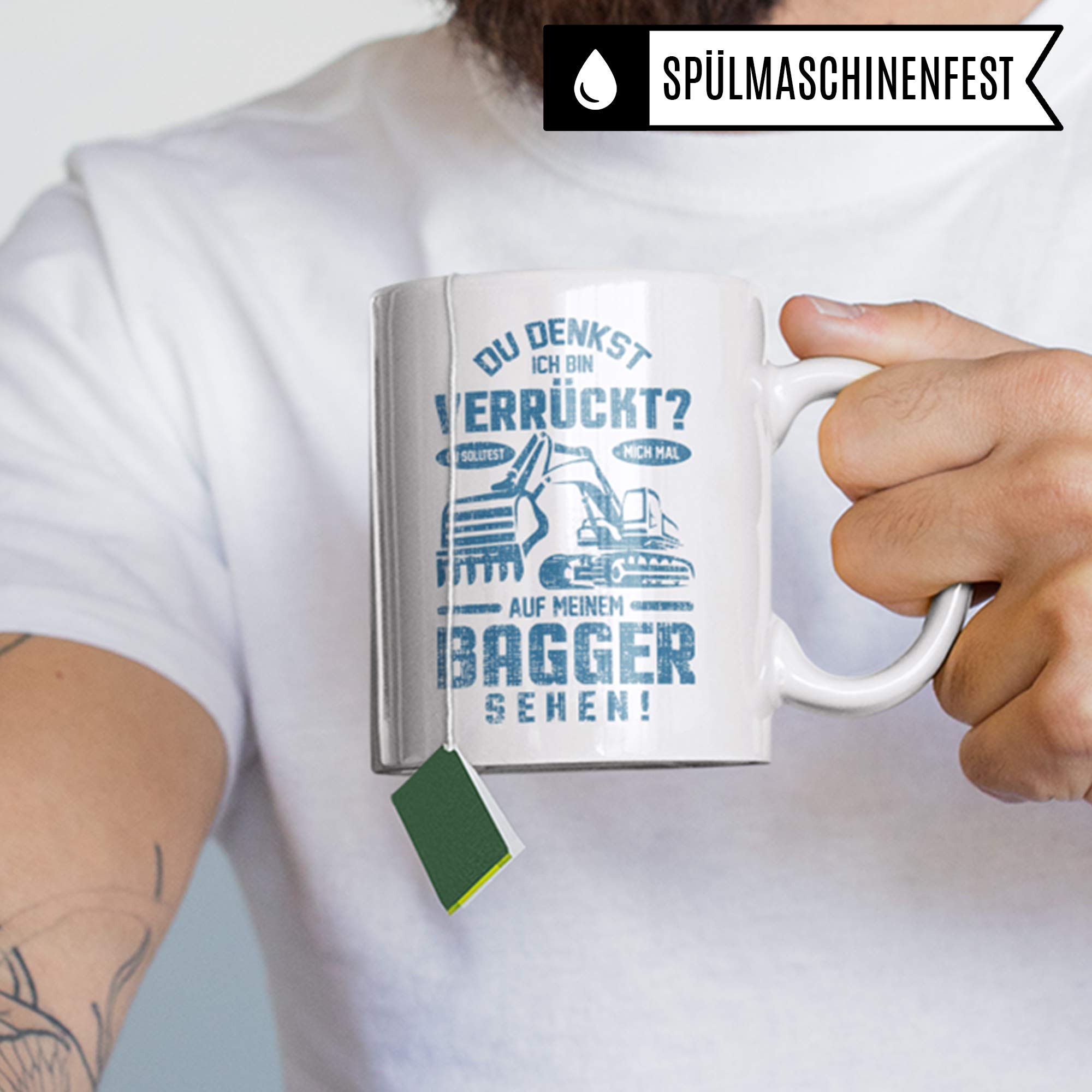 Pagma Druck Tasse Baggerfahrer Männer, Bagger Geschenk, Geschenkidee für Baumaschinenführer & Bagger Fahrer Becher, Kaffeetasse Baumaschinen Baggerführer Baustelle Kaffeebecher