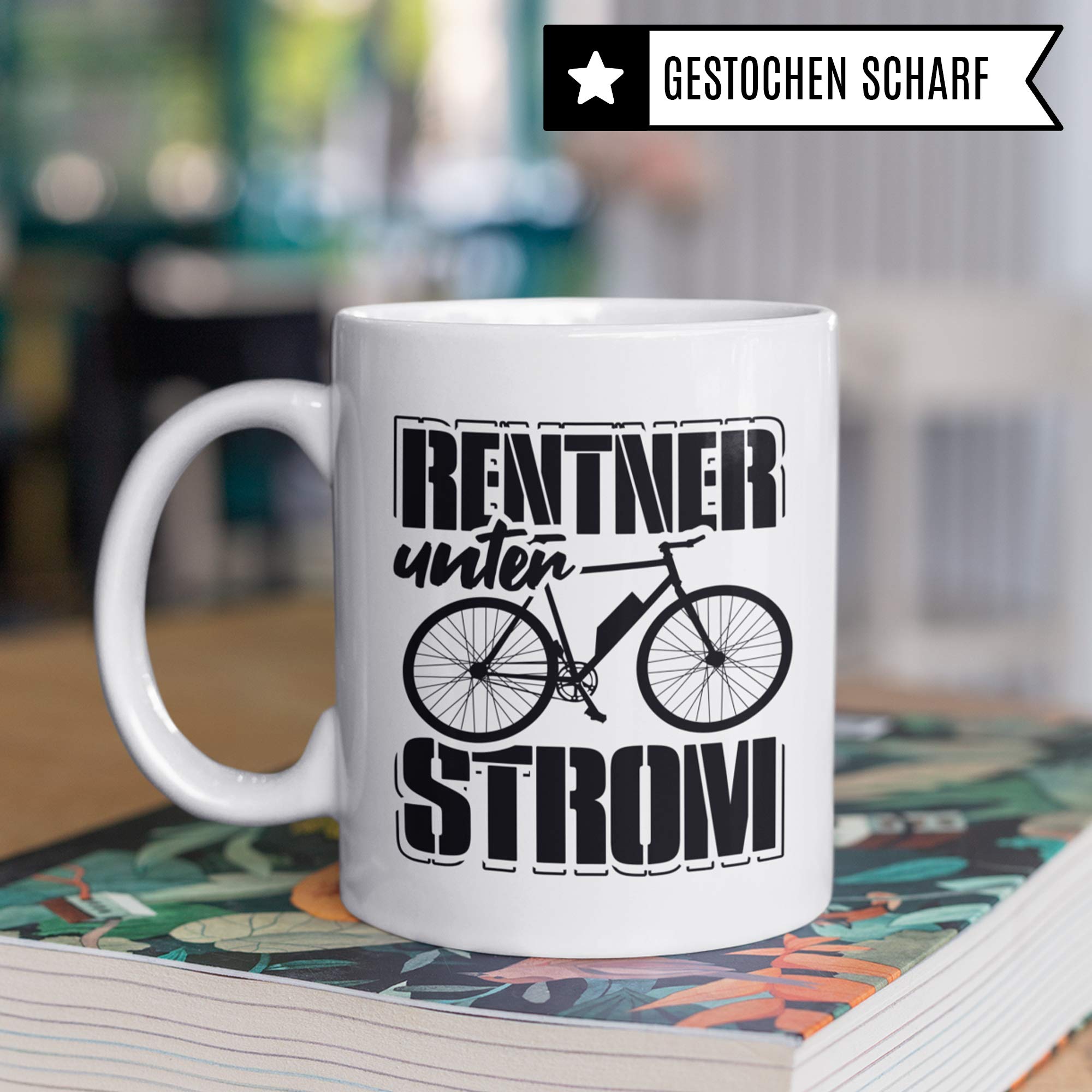 Pagma Druck Tasse EBike, Rentner Geschenke für E Bike Fahrer Ruhestand, Fahrrad Elektrorad Rente Renteneintritt Geschenkidee, Rentenbeginn E-Bike Becher Kaffeetasse