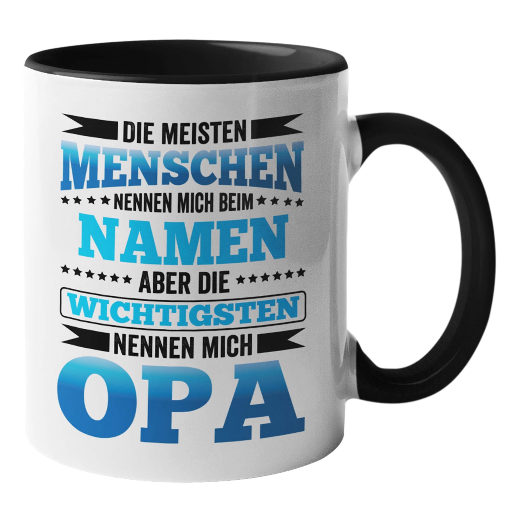 Geschenk für Opa Tasse, Großvater Spruch Becher Geschenkidee, Kaffeetasse Grossvater, Enkel Enkelkinder Kaffeebecher (Weiß/Schwarz)