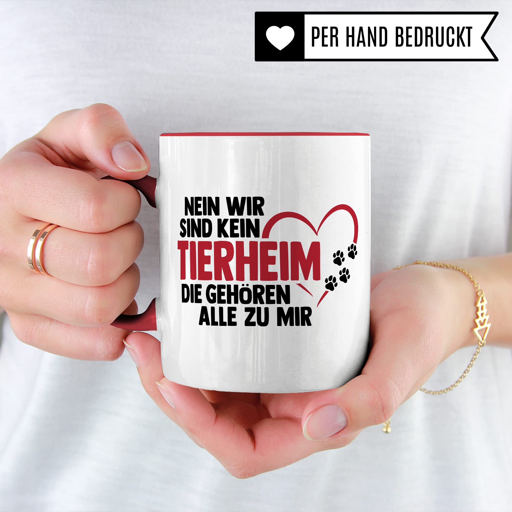 Hunde Tasse lustig Hundebesitzer Kaffee-Becher Kaffeetasse Tierheim Spruch Humor Witz Geschenk-Idee Haustier Teetasse Die gehören alle zu mir Hund