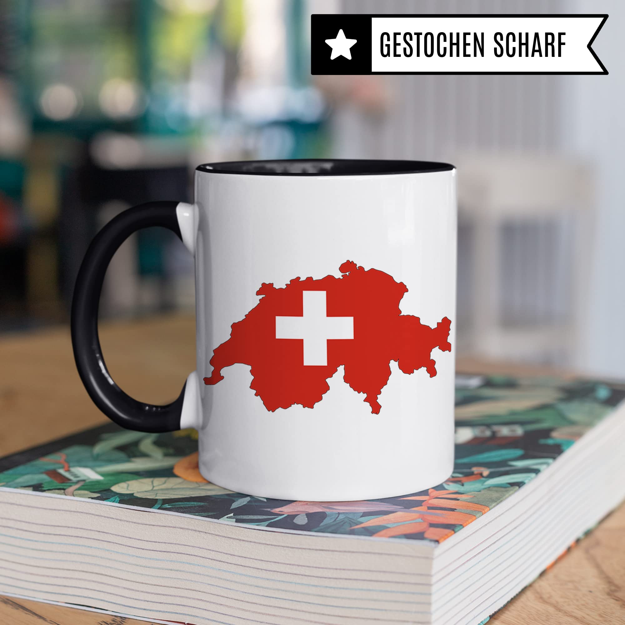 Schweiz Tasse Flagge, Geschenk Schweizerdeutsch Fahne, Kaffeetasse Schweizerdeutsch Schweizerin Schweizer Humor Witz Schweizerisch Becher