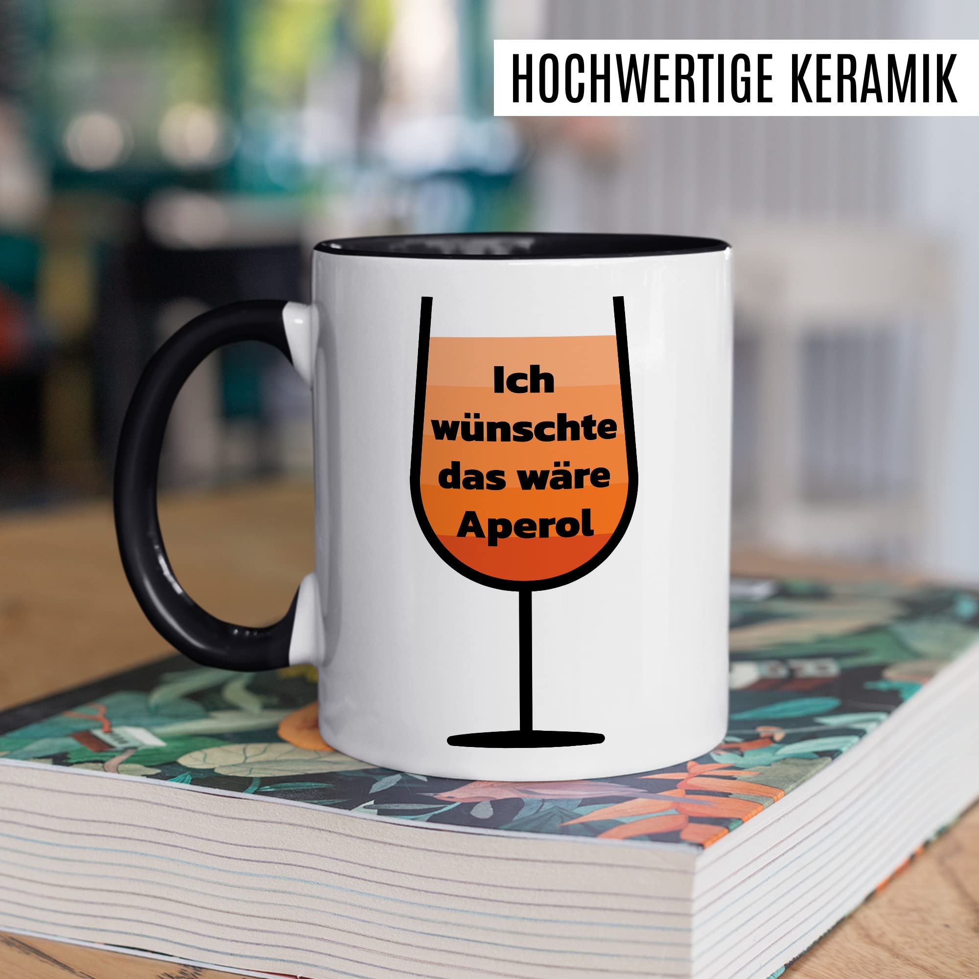 Aperol Tasse Sommer Geschenk Kaffeetasse mit lustigen Spruch Pfeil und Frauen Geschenkidee Spritzer Kaffeebecher Teetasse