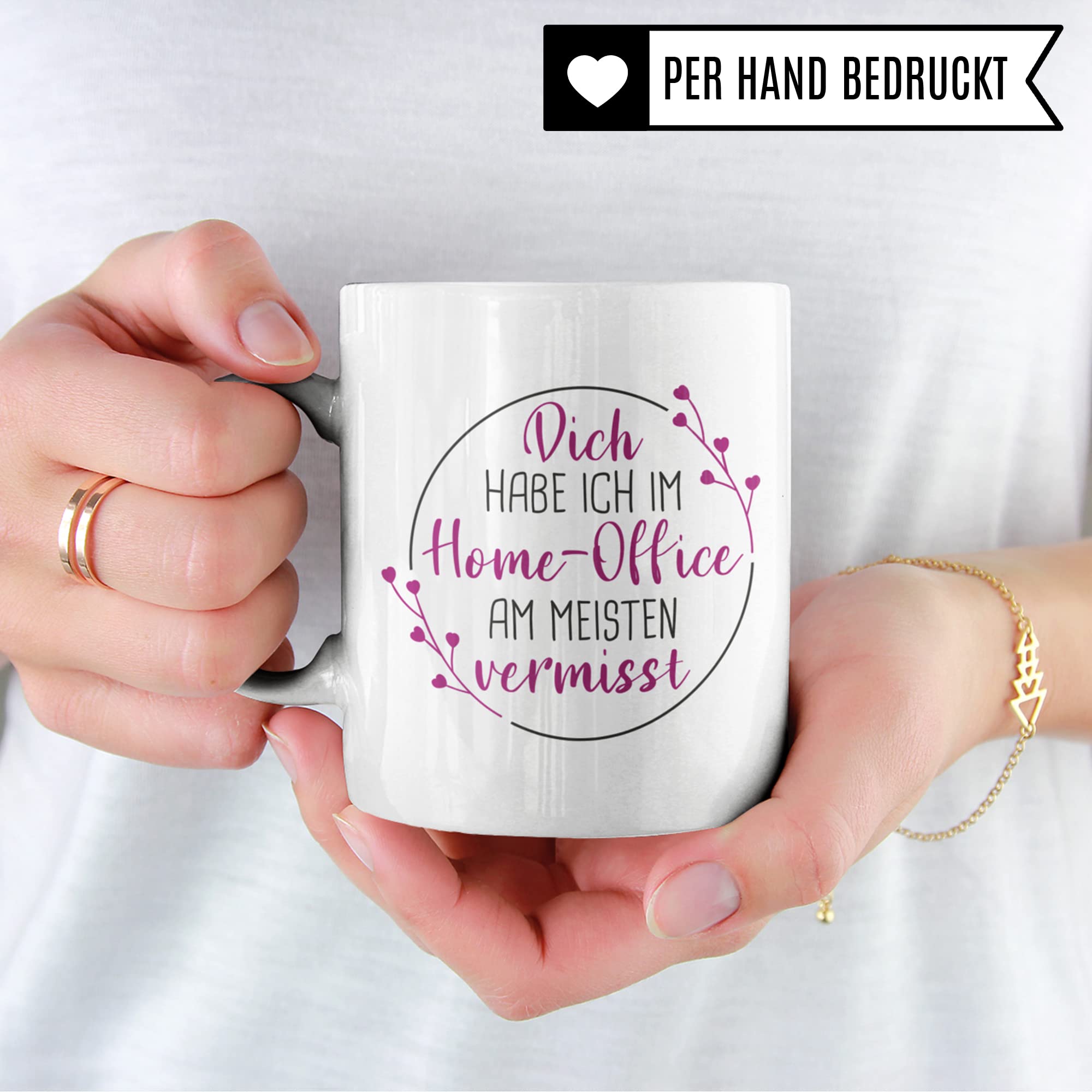 Kollegin Tasse, Kolleginnen Spruch Büro: Dich habe Ich im Home-Office am meisten vermisst, Geschenk für Kollegin Geburtstag Weihnachten, Kaffee-Becher Arbeitskollegin Job Geschenkidee