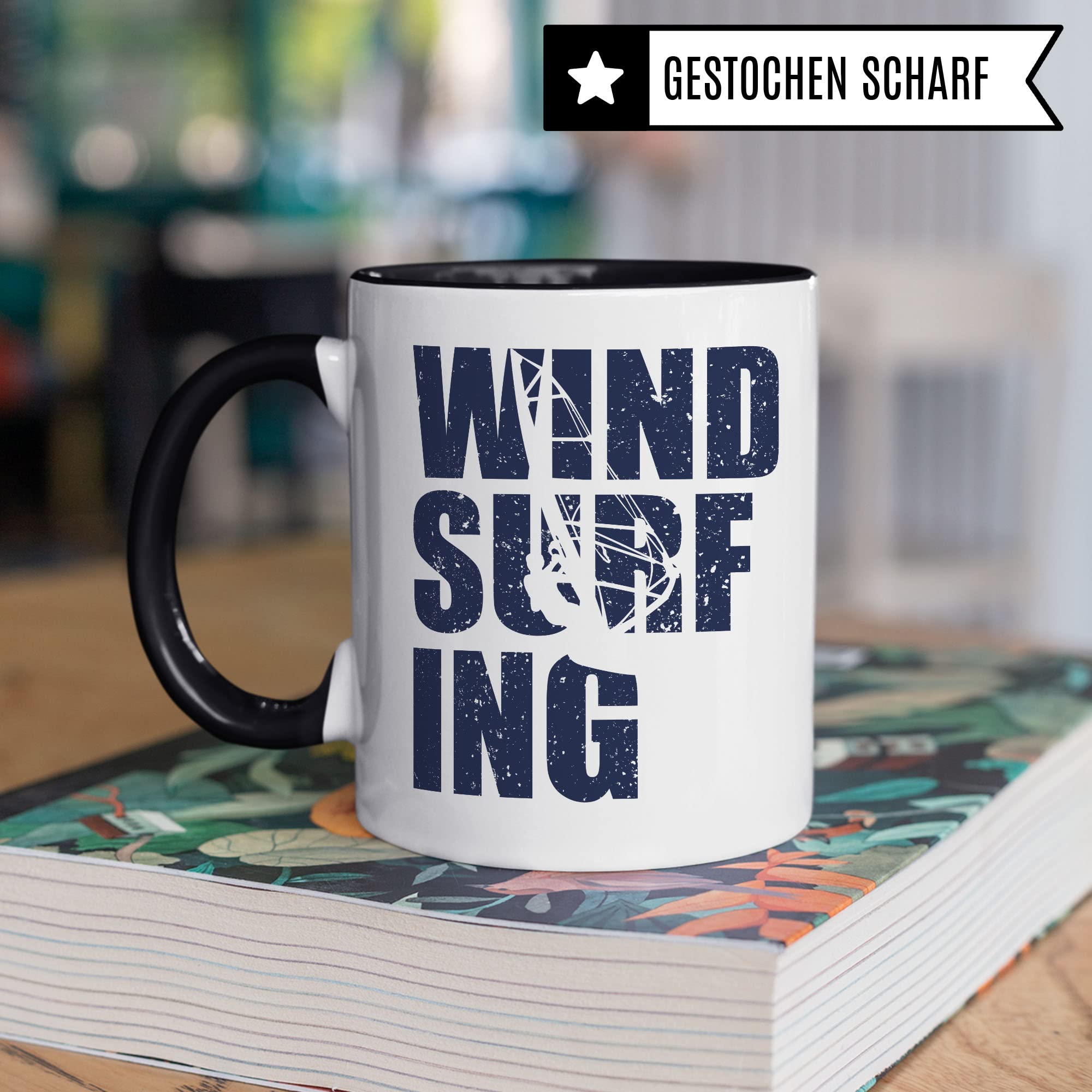 Windsurf Tasse Geschenkidee Kaffeetasse Geschenk für Windsurfer Kaffeebecher Surf Becher