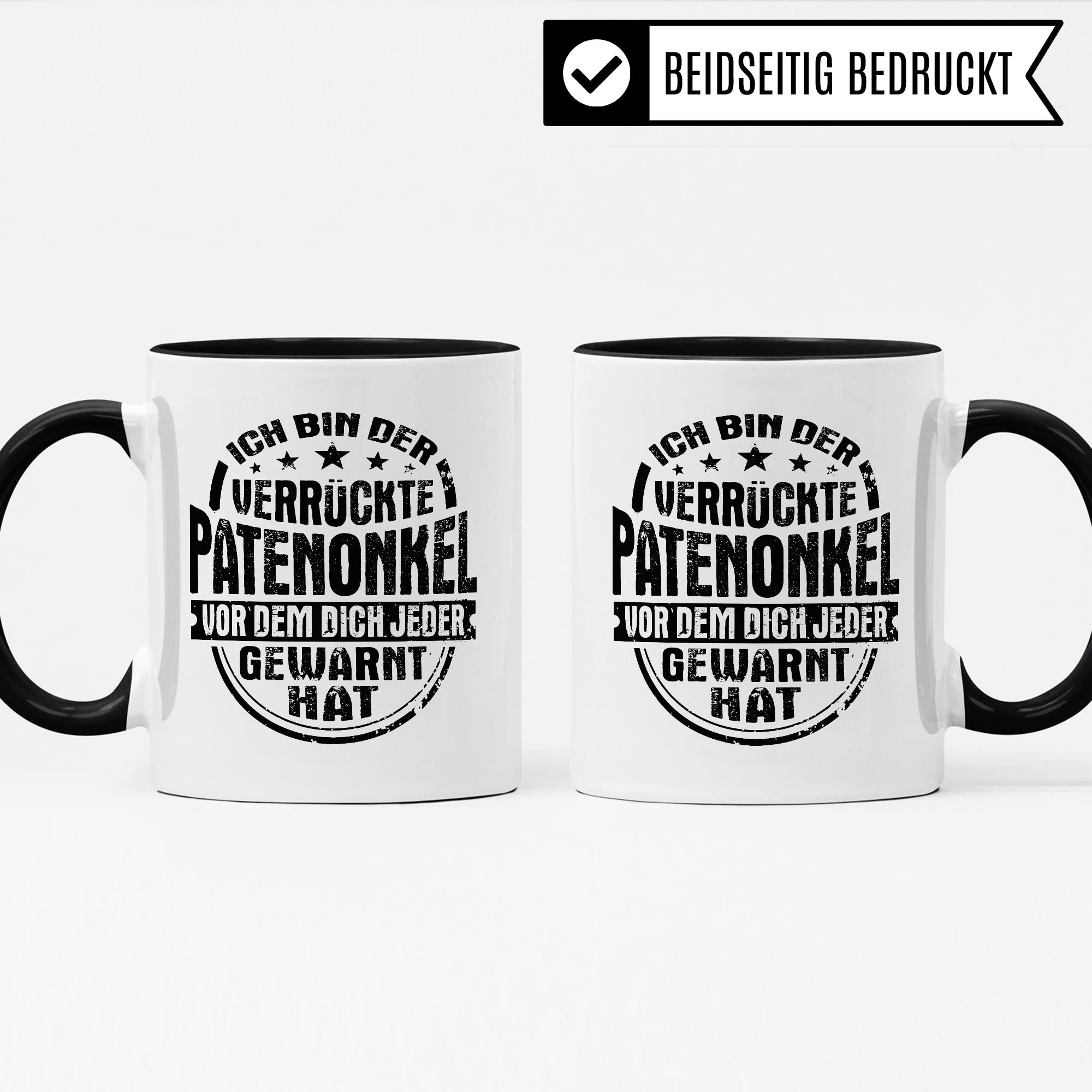 Patenonkel Tasse Geschenkidee Pate Kaffeetasse Humor Witz Geschenk für Onkel Kaffeebecher Familie Becher