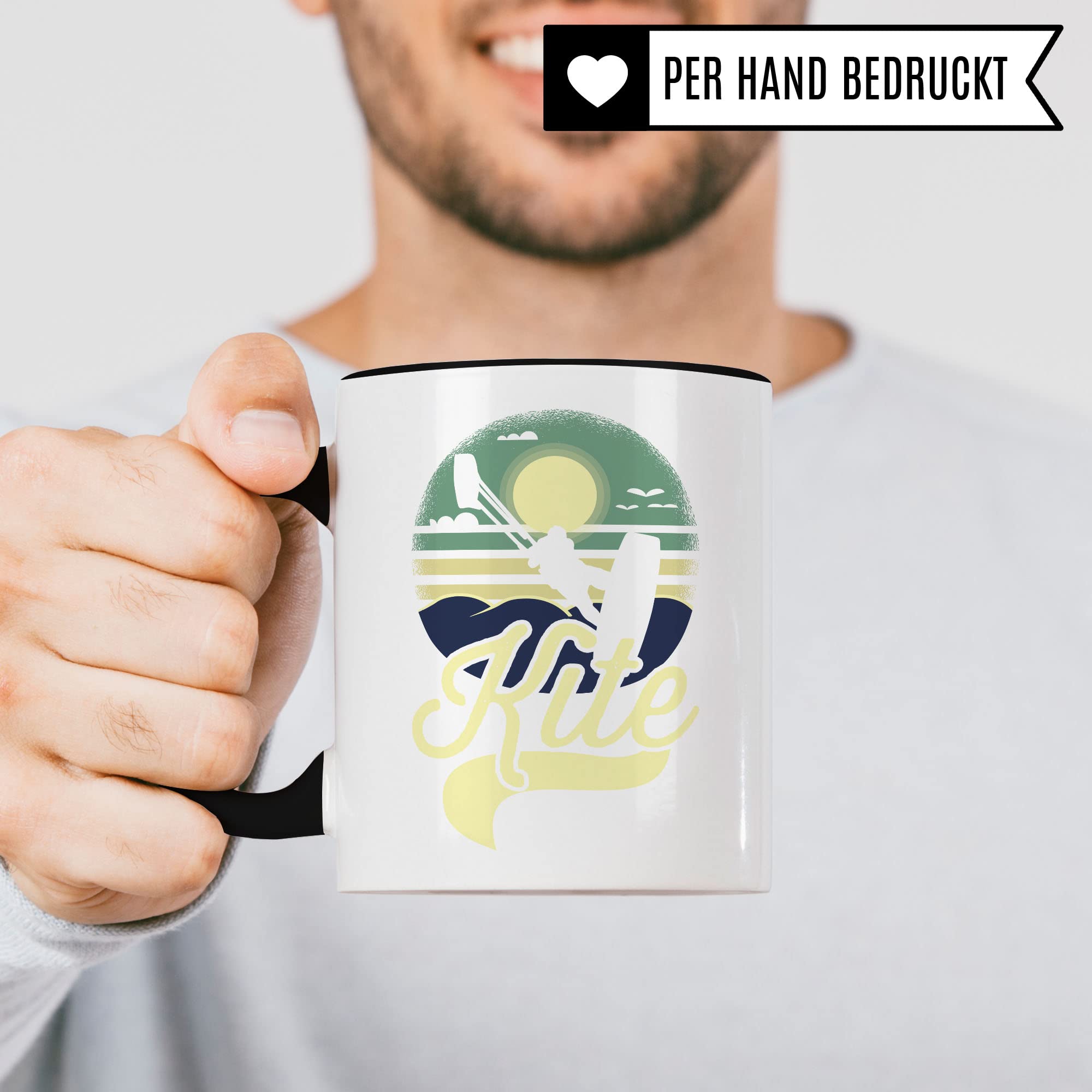 Kite Tasse Geschenkidee Kiten Kaffeetasse Geschenk für Kiter Kaffeebecher Surf Becher