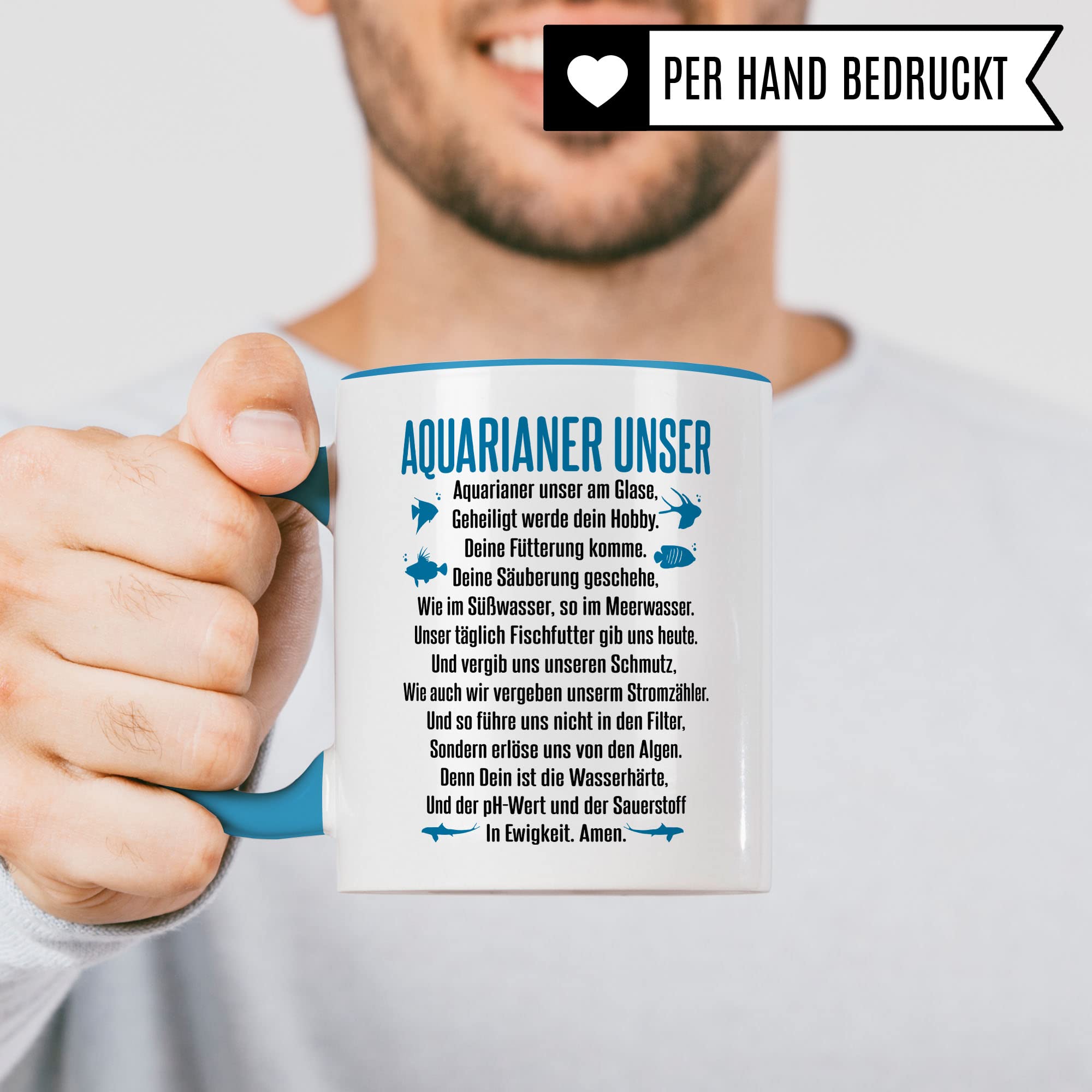 Aquarium Tasse - AQUARIANER UNSER, Fische Geschenk - Aquarium Fans Spruch lustig Geschenkidee - Fischeliebhaber Aquariumbesitzer Kaffee-Becher