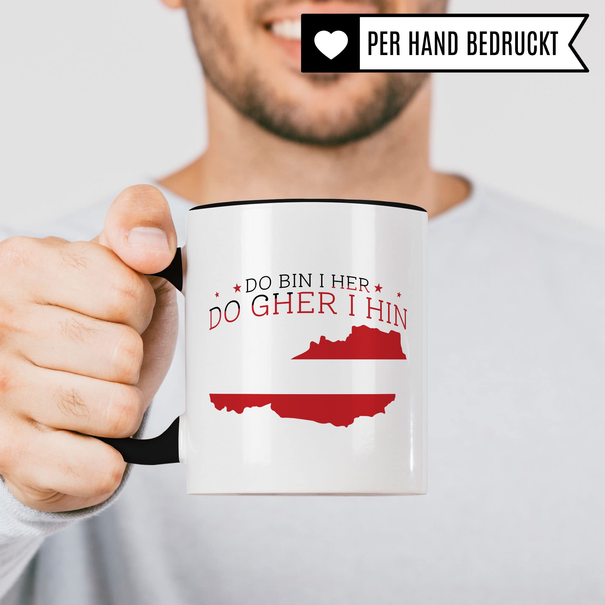 Österreich Tasse Geschenkidee Austria Kakaotasse Humor Witz Geschenk für Österreicher Österreicherin Kaffeetasse Heimat Kakaobecher
