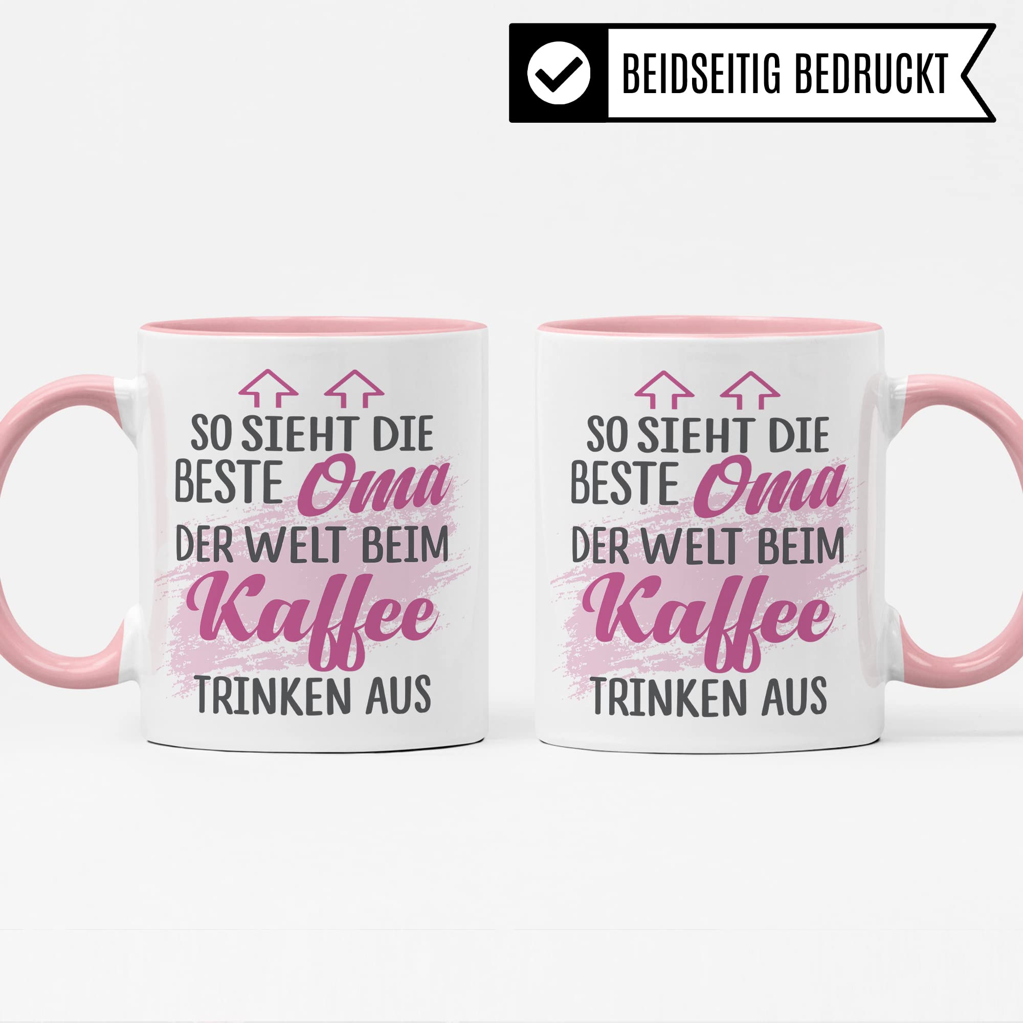 Tasse Oma Geschenk, So sieht die beste Oma der Welt beim Kaffee trinken aus Geschenkidee Großmutter Kaffeetasse mit Spruch Kaffee-Becher Teetasse Familie