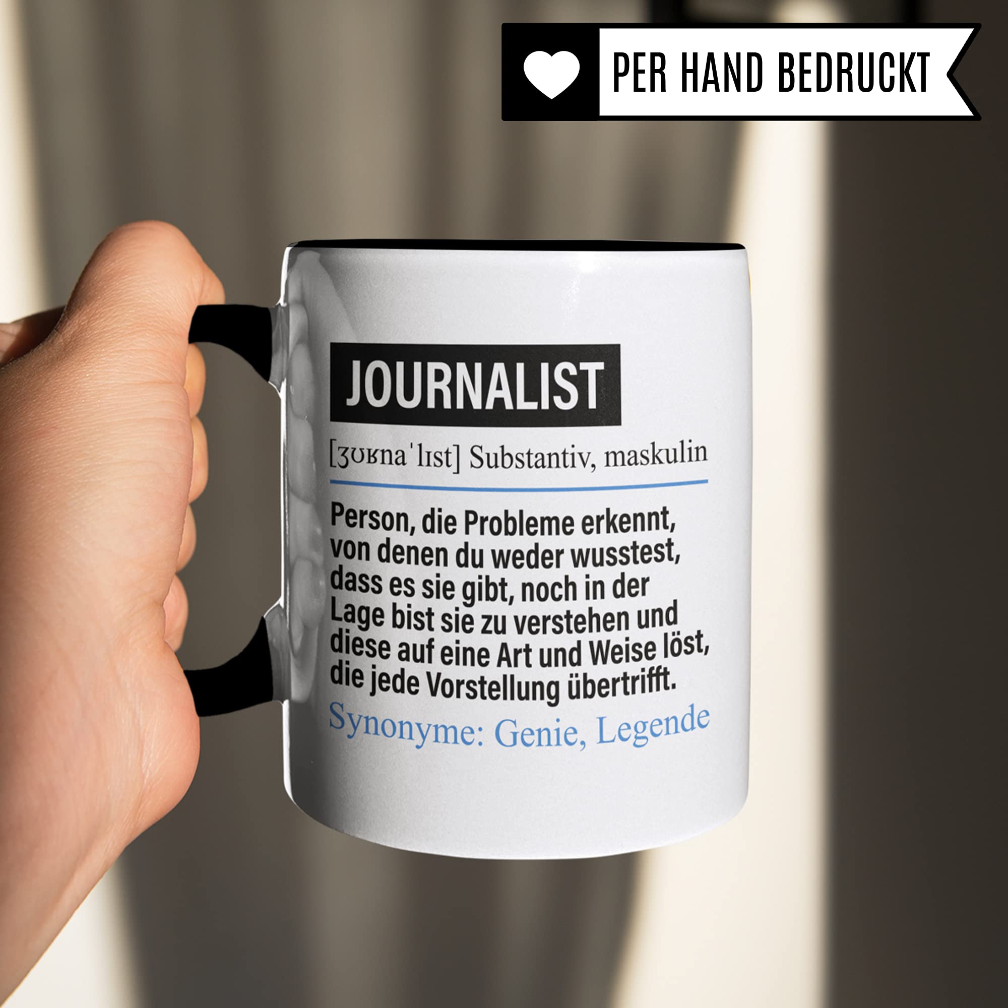 Journalist Tasse lustig, Journalismus Beruf Geschenk, Spruch Redakteur Geschenkidee, Kaffeetasse Journalist Kaffeebecher Teetasse Abteilung Becher