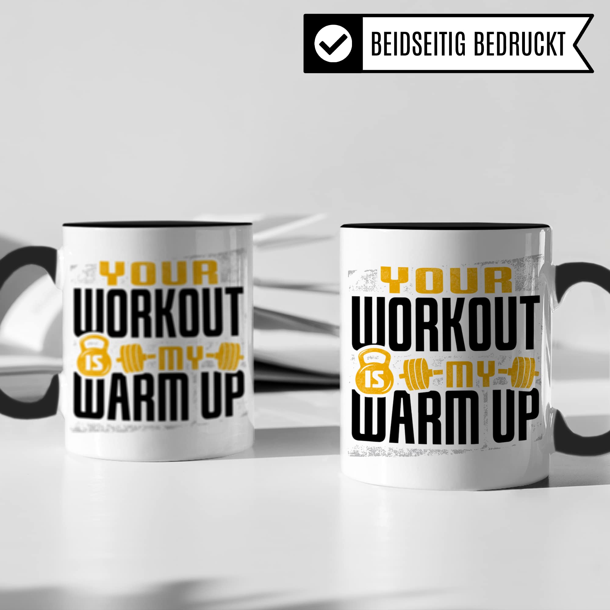 Workout Tasse, Gym Geschenk, Fitness Kaffeebecher, Kaffeetasse Humor Witz Geschenkidee für Trainer Krafttraining Bodybuilder Sport Becher