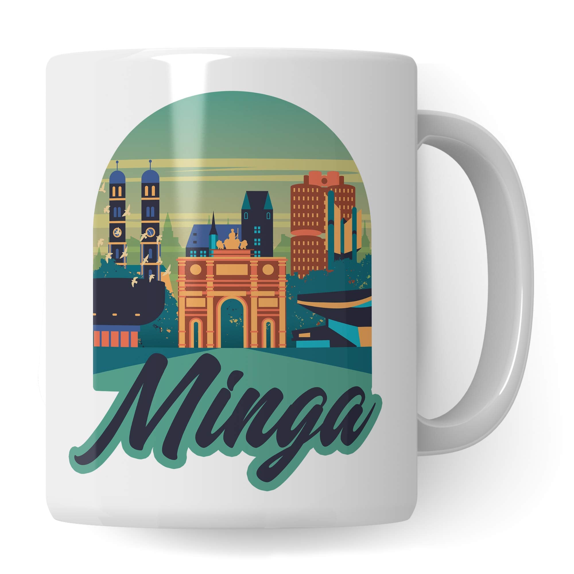 Minga Tasse Geschenk München bayerisch Kaffeebecher Dialekt Geschenkidee Stadt München Becher Münchner Spruch Kaffeetasse