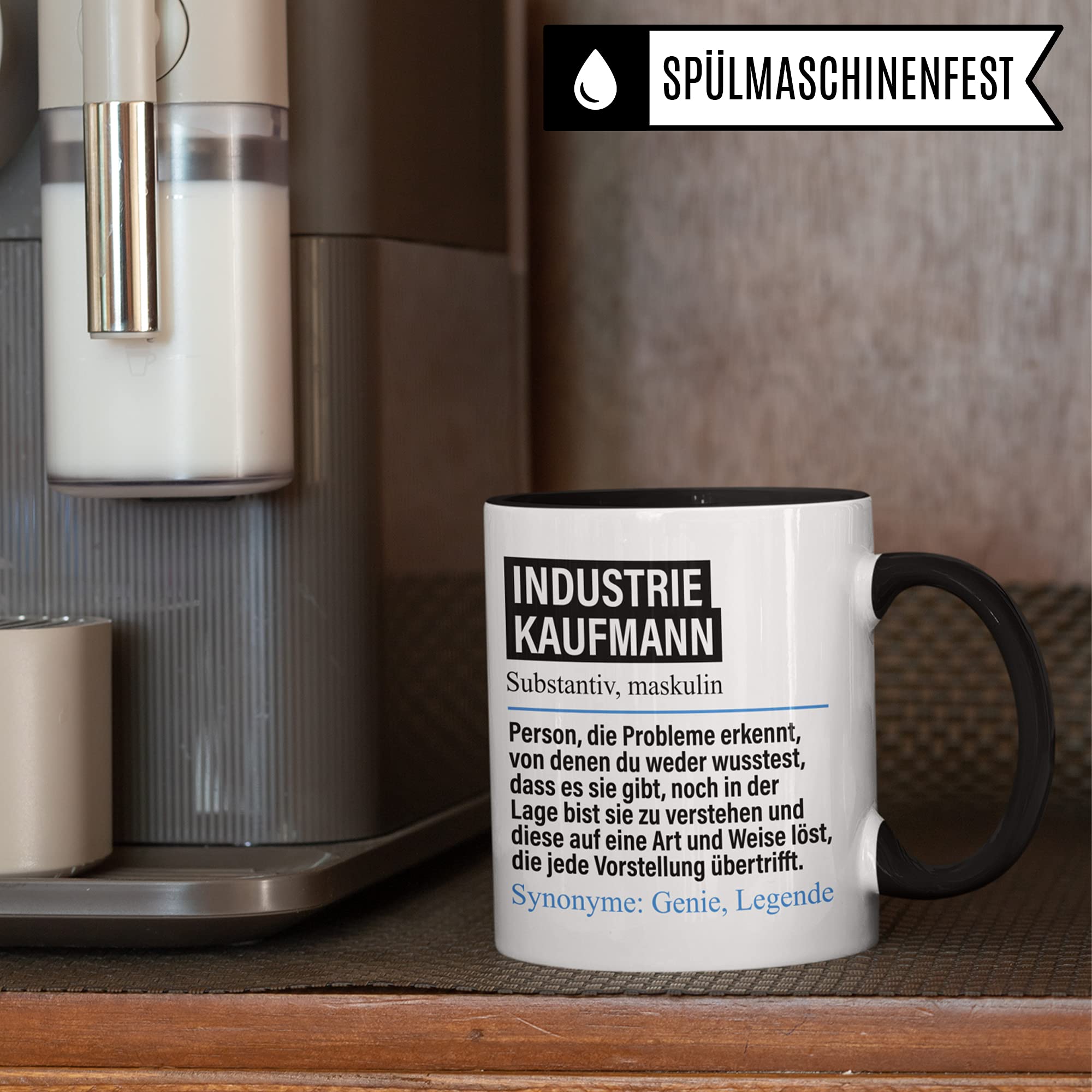 Tasse Industriekaufmann lustig, Industrie Kaufmann Geschenk, Spruch Kaffeebecher Geschenkidee, Kaffeetasse Beruf Ausbildung Teetasse Becher