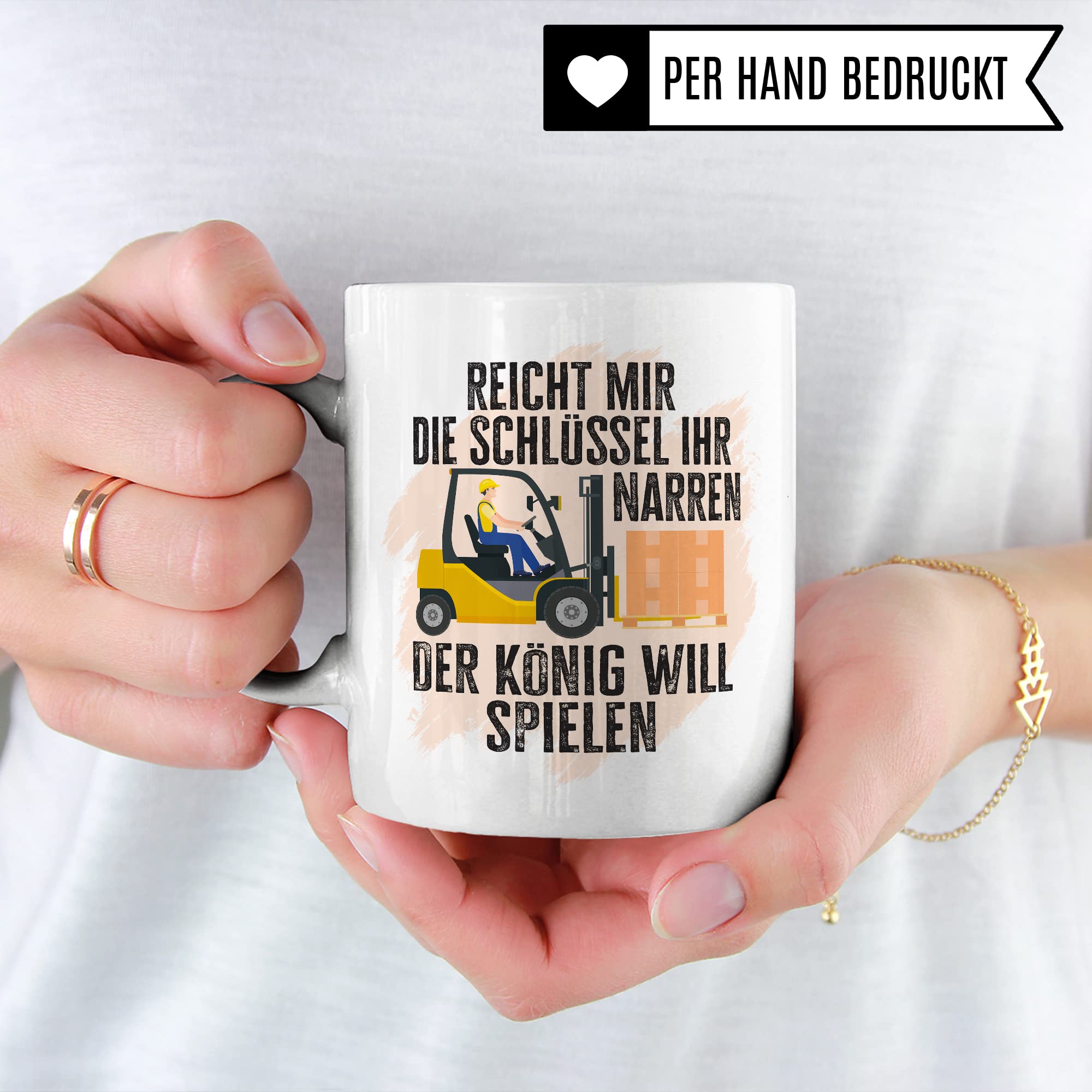 Tasse Staplerfahrer mit Spruch lustig Lagerist Geschenk Gabelstaplerfahrer Kaffee-Tasse böser Humor Kaffeebecher Lagerarbeiter Lagerlogistiker Geschenkidee