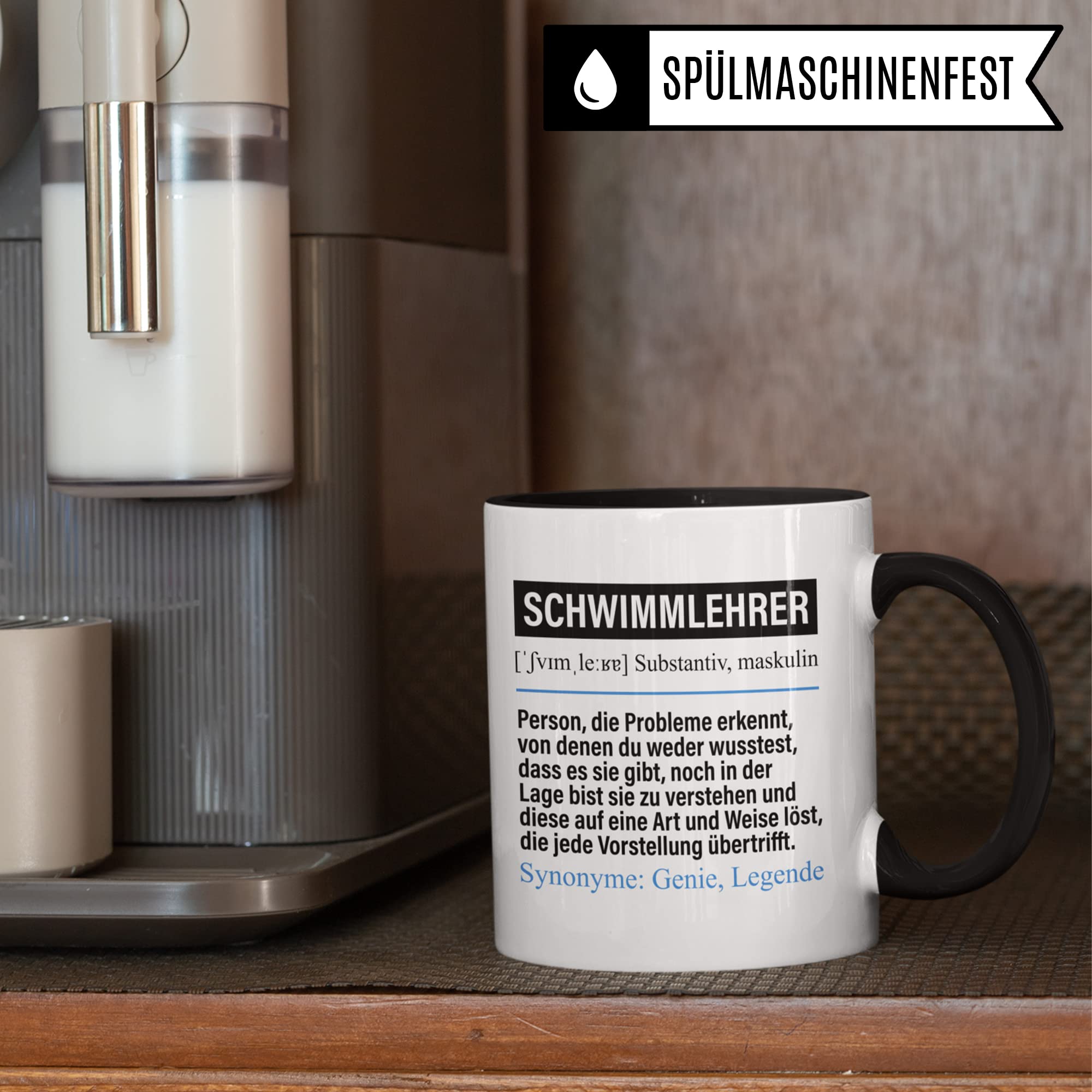 Tasse Schwimmlehrer lustig, Schwimmlehrer Geschenk Beruf, Spruch Kaffeebecher Schwimm-Lehrer Geschenkidee, Beruf Kaffee-Tasse Teetasse Becher