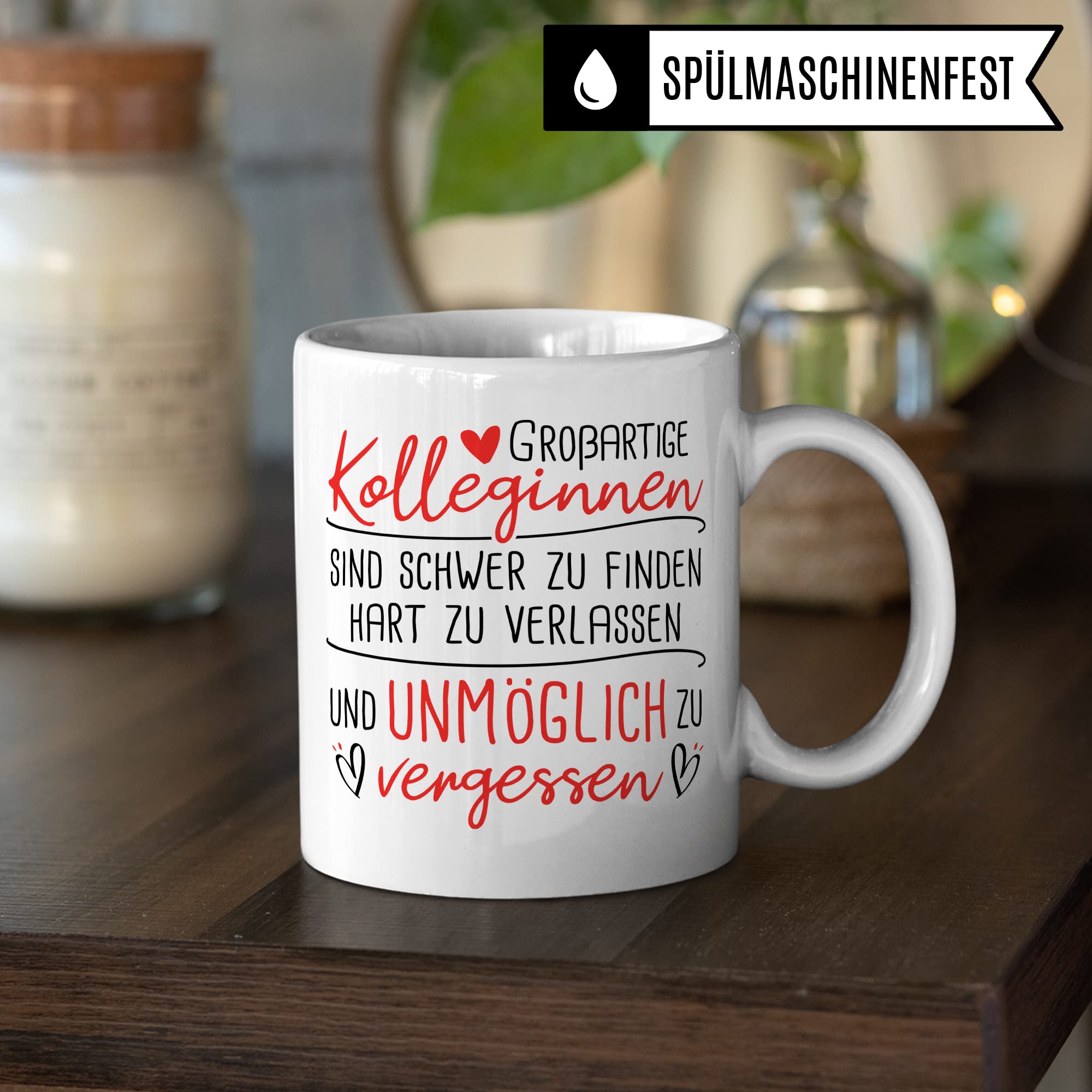 Tasse Kollegin Abschiedsgeschenk - Neuer Job Geschenk Frau Kaffeetasse - Geschenkidee Abschied Jobwechsel Rente Renteneintritt Verabschiedung Kolleginnen Kollege Kaffee-Becher