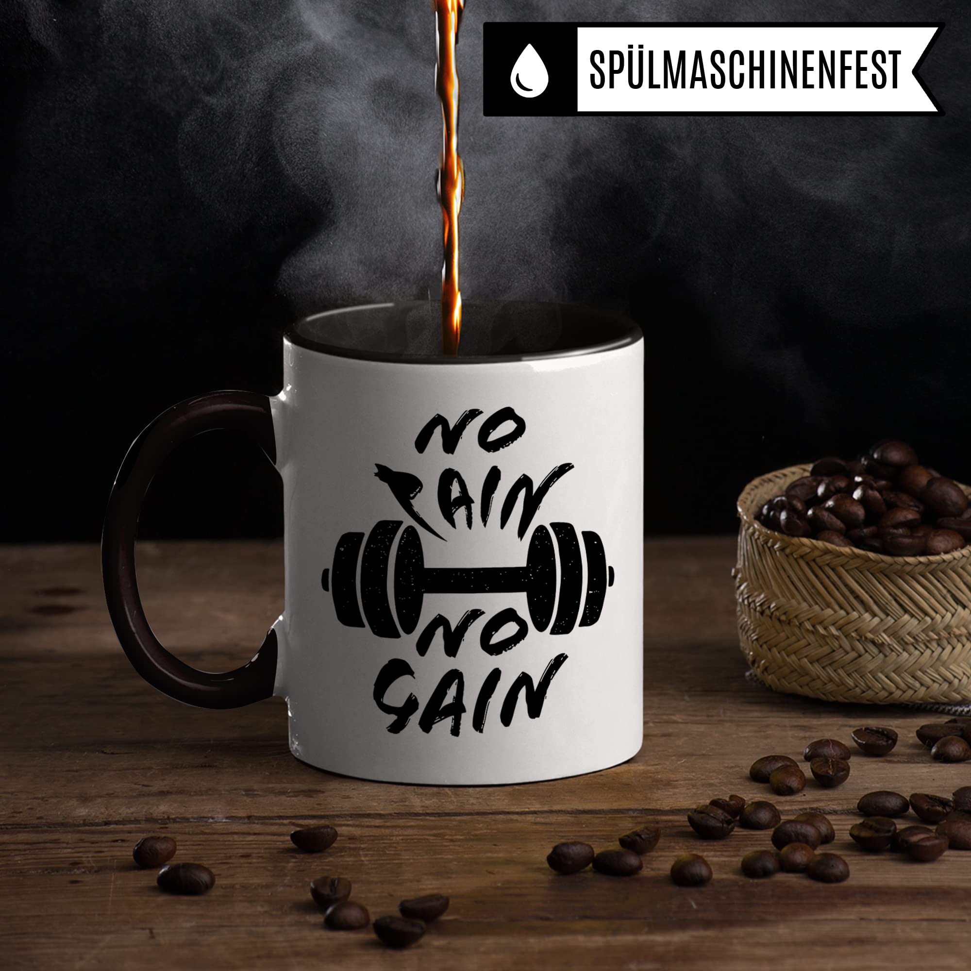 Gym Tasse, Workout Geschenk Bodybuilder Tasse mit lustigem Spruch Kaffeebecher Bodybuilding Kaffeetasse Training Krafttraining Geschenkidee für Gym Trainer Sport Becher