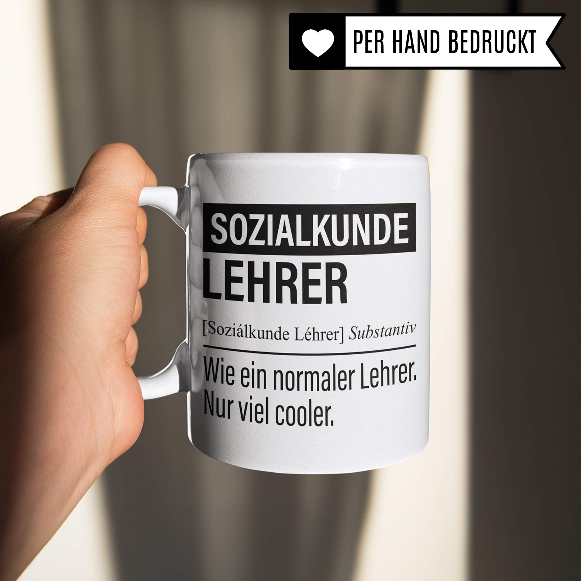 Sozialkundelehrer Tasse, Geschenk für Sozialkunde Lehrer, Kaffeetasse Geschenkidee Lehrer, Kaffeebecher Lehramt Schule Sozialkunde Unterricht Witz